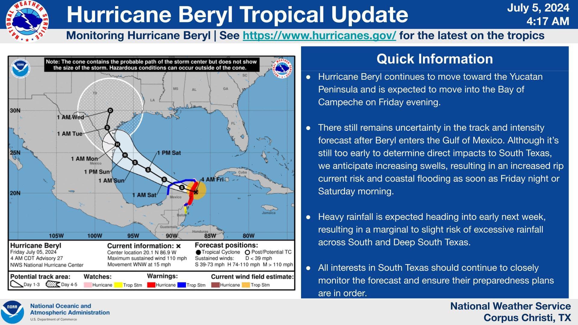 Ready CC - Hurricane Beryl has made landfall in the...