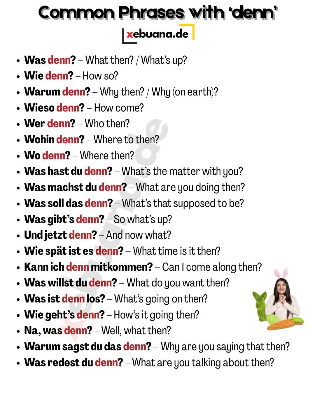 Xebuana.de - Sätze mit „denn“ Sentences with “denn” The little word ...