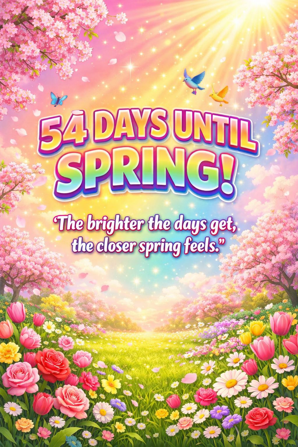 Happy - 54 Days Until Spring! 🌿🌞 Even if today feels slow, remember ...