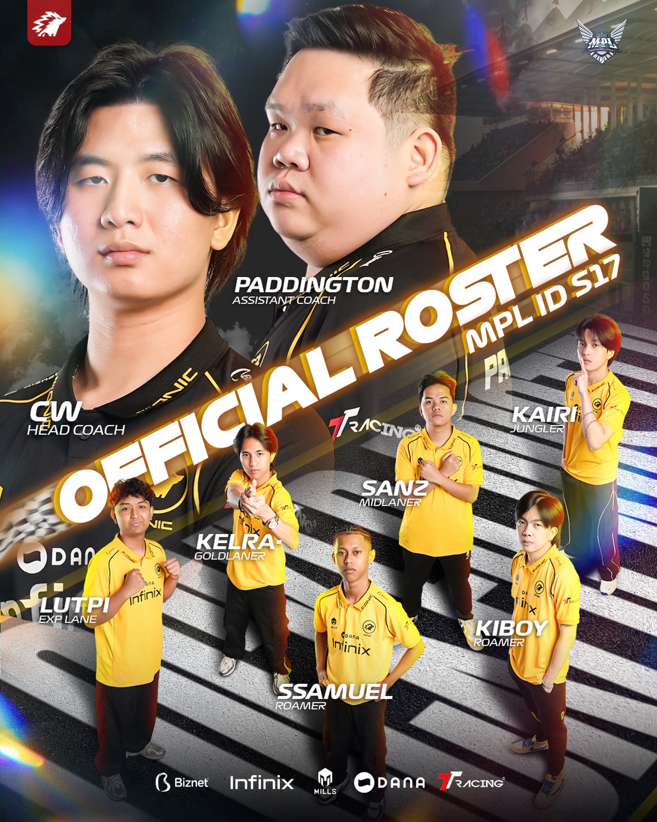ONIC ID - ONIC OFFICIAL ROSTER – MPL ID SEASON 17 We’re... | Facebook