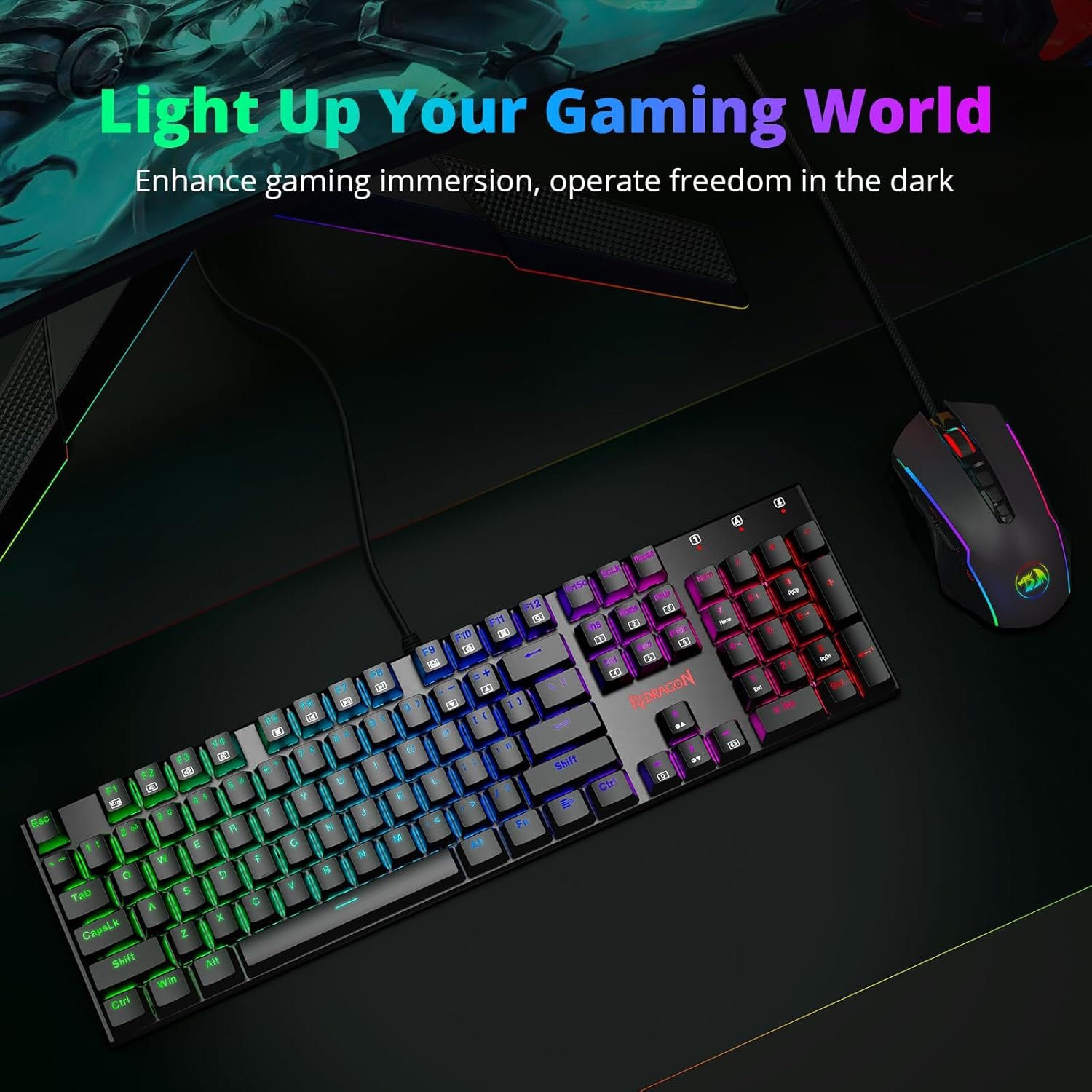 REDRAGON RUDRA Teclado Mecánico gamer con retroiluminación RGB ...