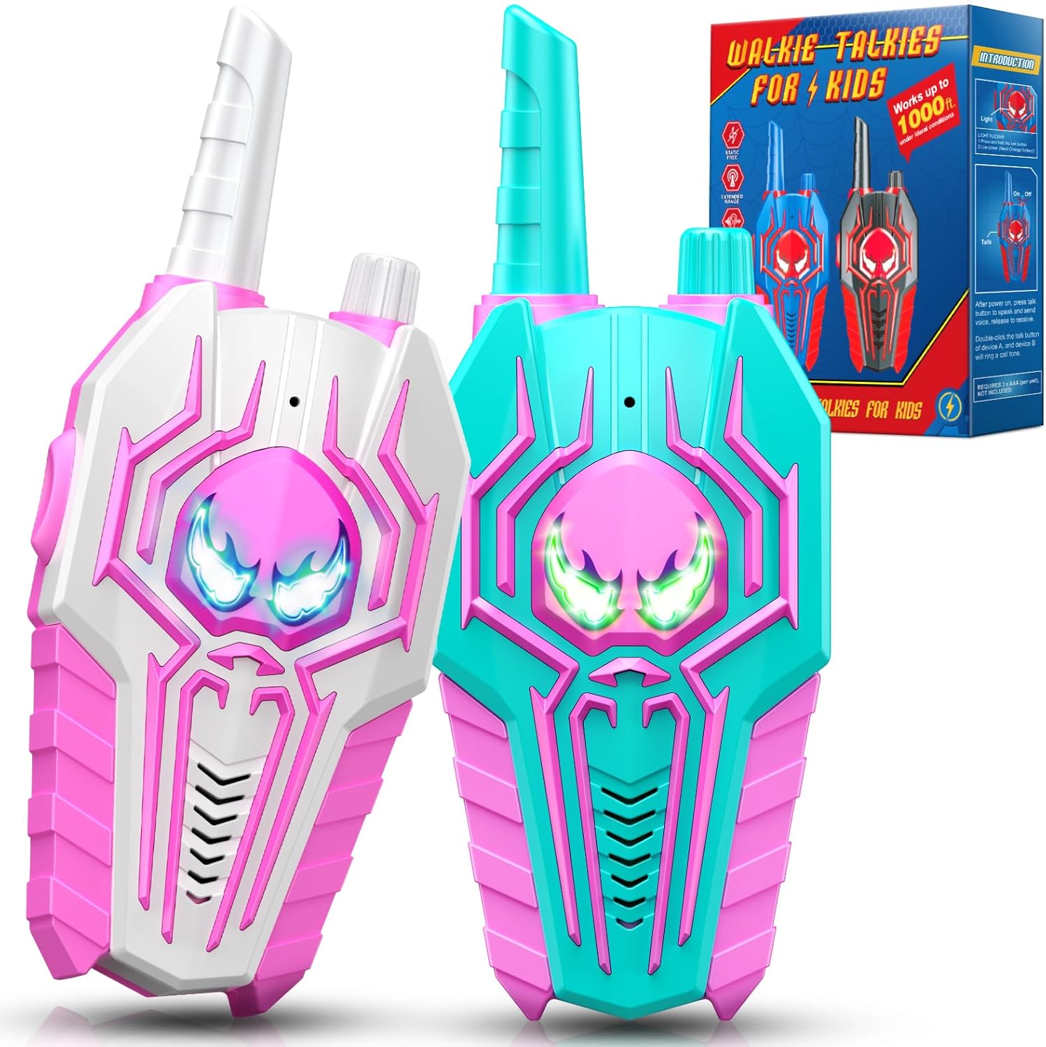 Talkie-Walkie Enfant 3-10 Ans – Lot Cadeau Fille Garçon Avec Portée 1000 Pieds, Son Clair Et Robuste