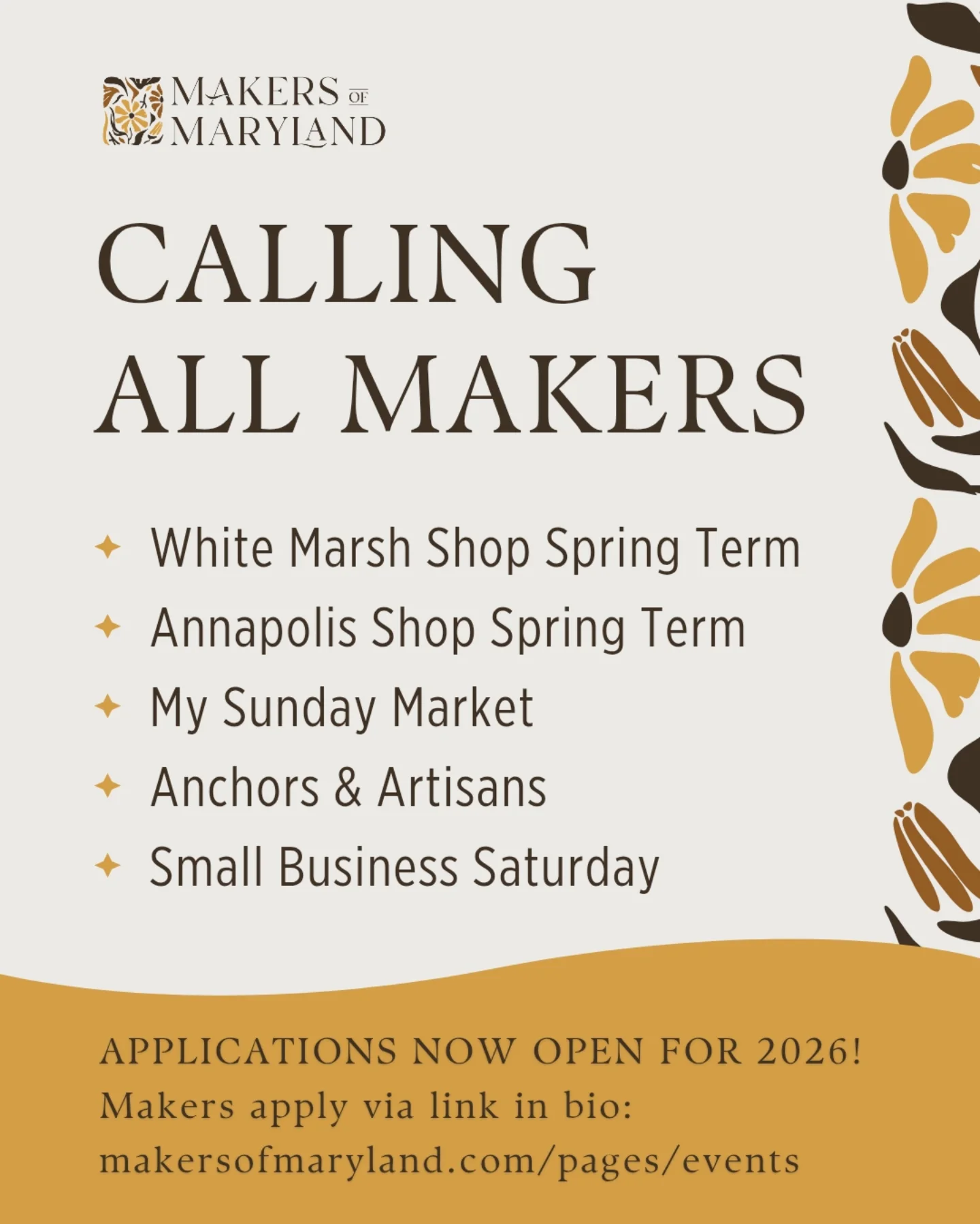 Calling all local makers 📢 our 2026... - Makers of Maryland | Facebook
