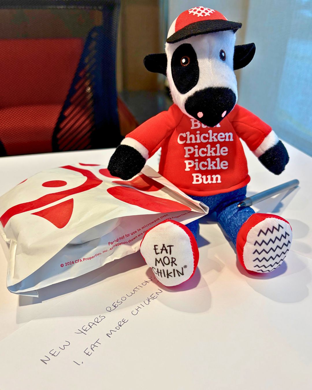 Our new Keeping It Classic Plush Cow has a New Year's resolution