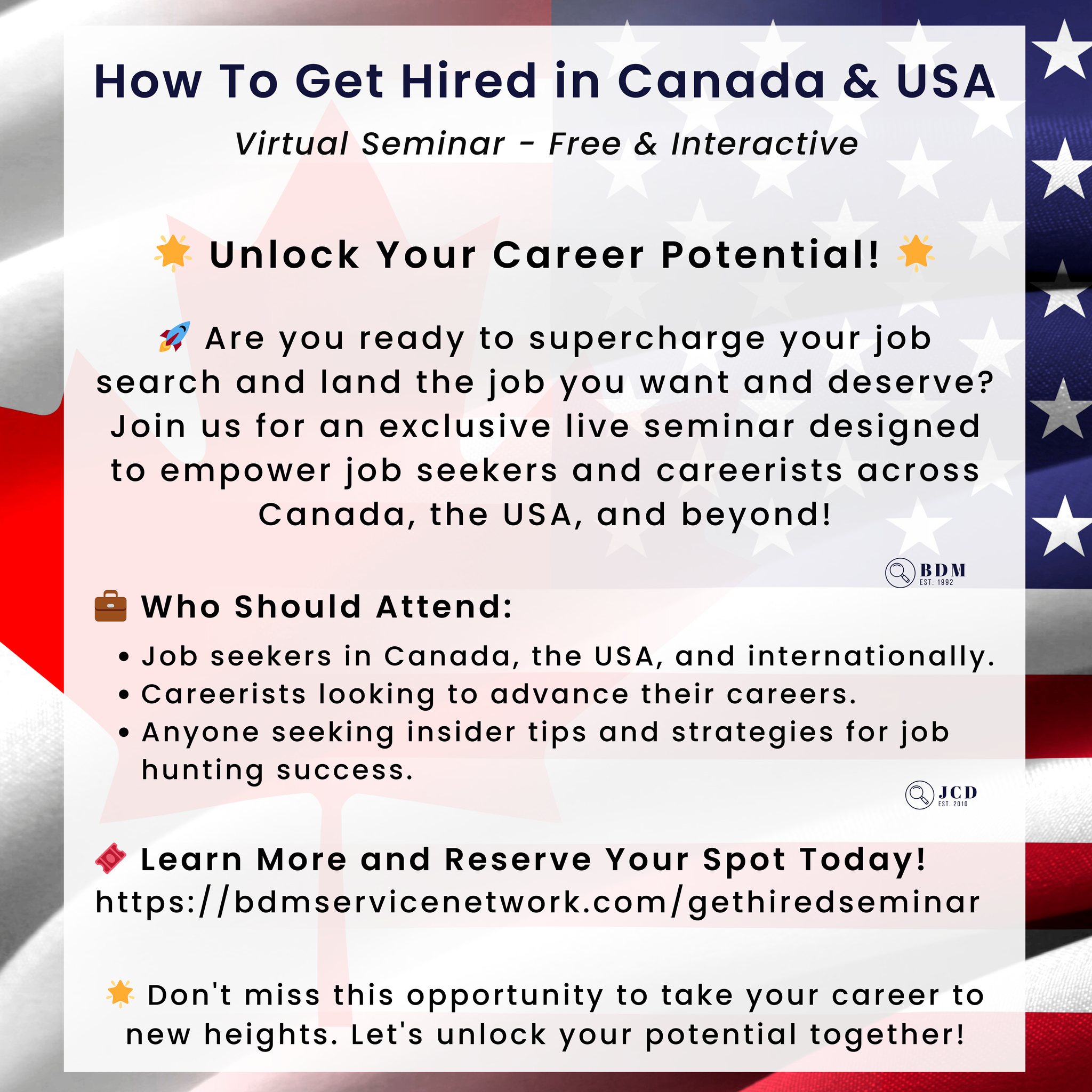 JCD Washington State USA: Job Seekers, Careerists and Jobs