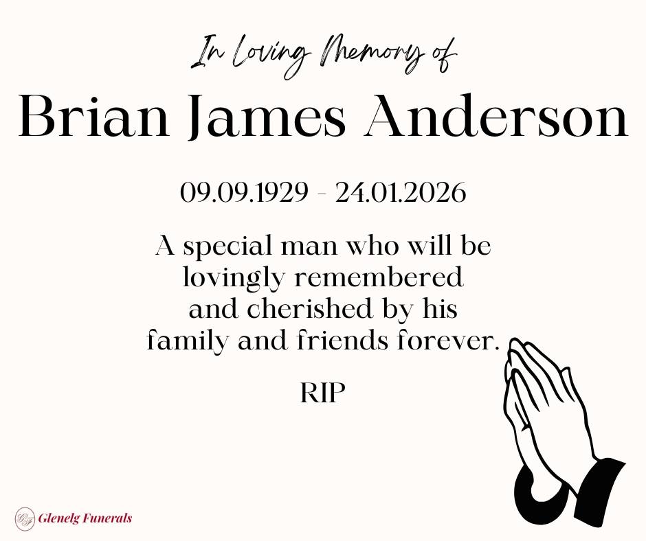 Funeral Notice for the Late Brian James... - Glenelg Funerals | Facebook