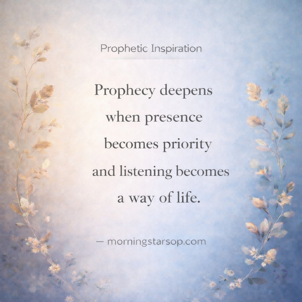 MorningStar - The prophetic life is shaped less by moments of insight ...
