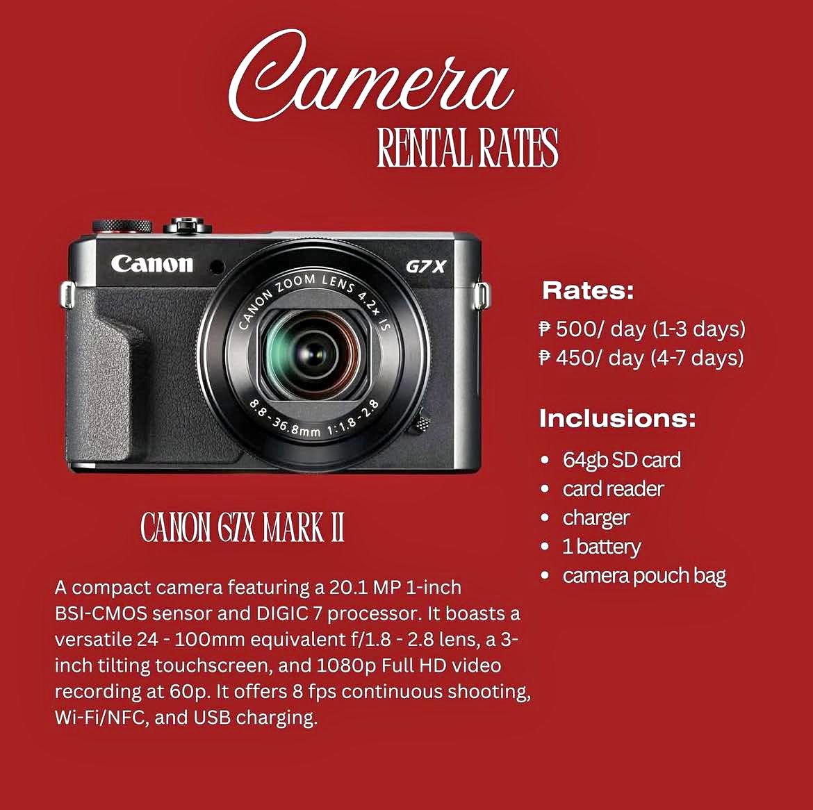 Camera For Rent - Cameras - Manila, Philippines | Facebook Marketplace ...