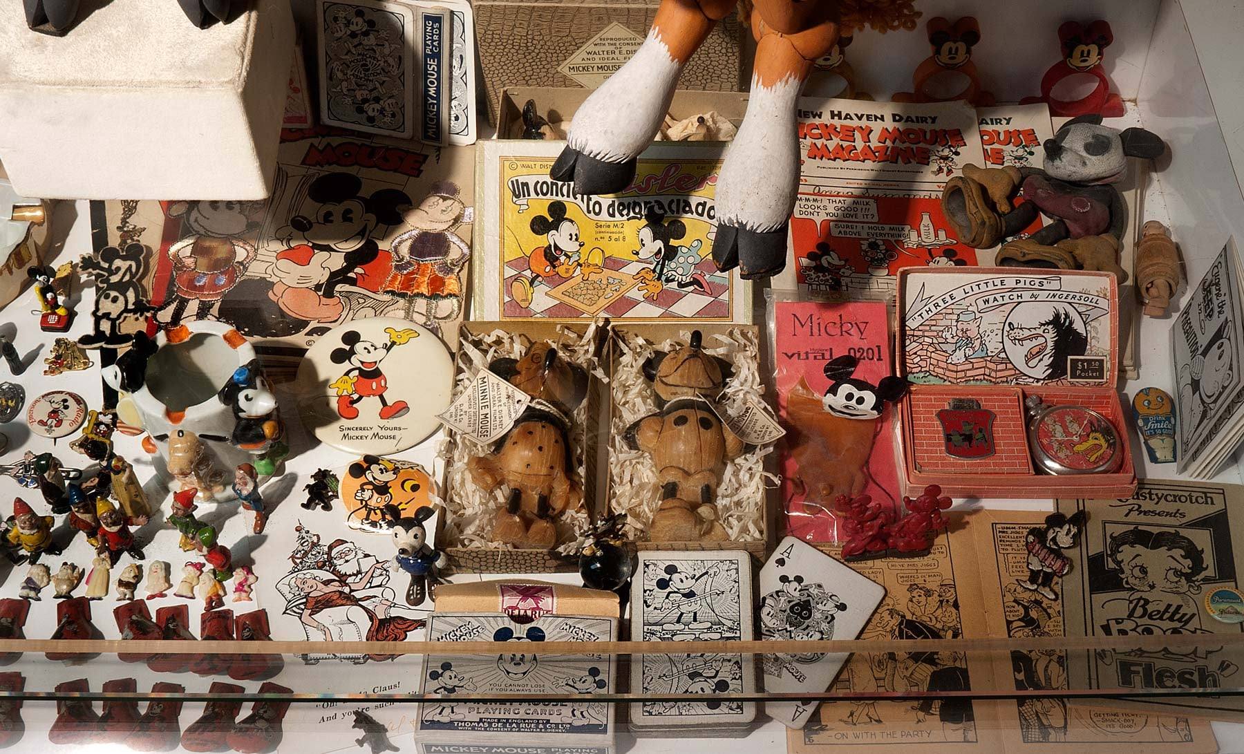 Vintage Disney collectibles on display
