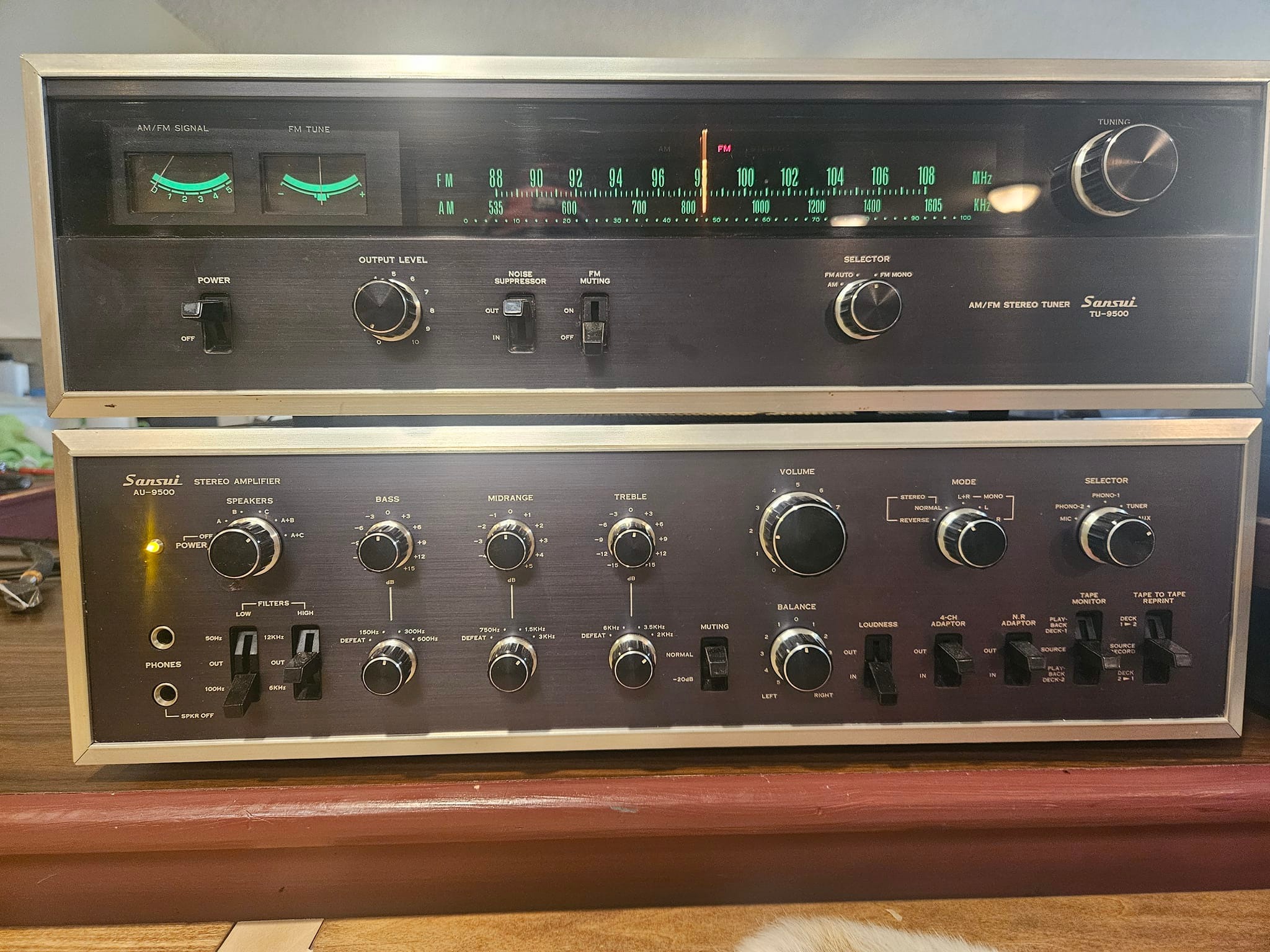 Just arrived. Sansui BA-60 hooked up to a TU-9500 and Dynaco A25's