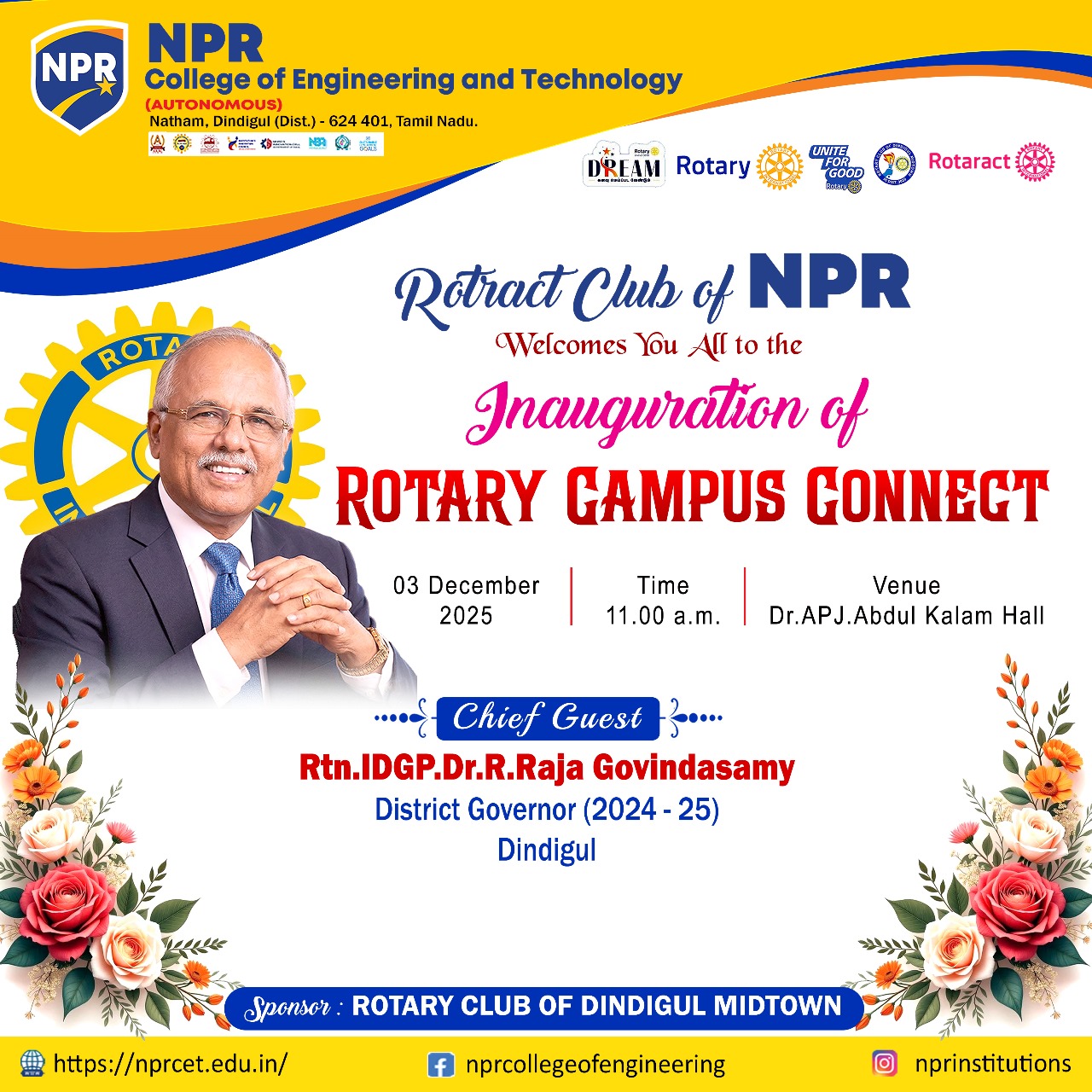 NPR - NPRCET is proud to host the Inauguration of Rotary Campus Connect ...