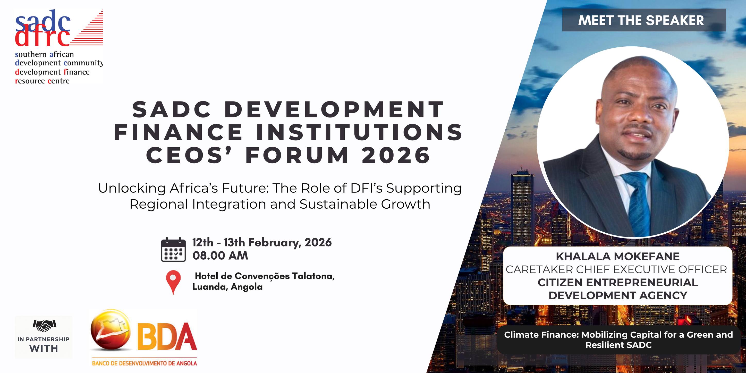 SADC - Meet the Speaker! We are excited to welcome Mr. Khalala Mokefane ...