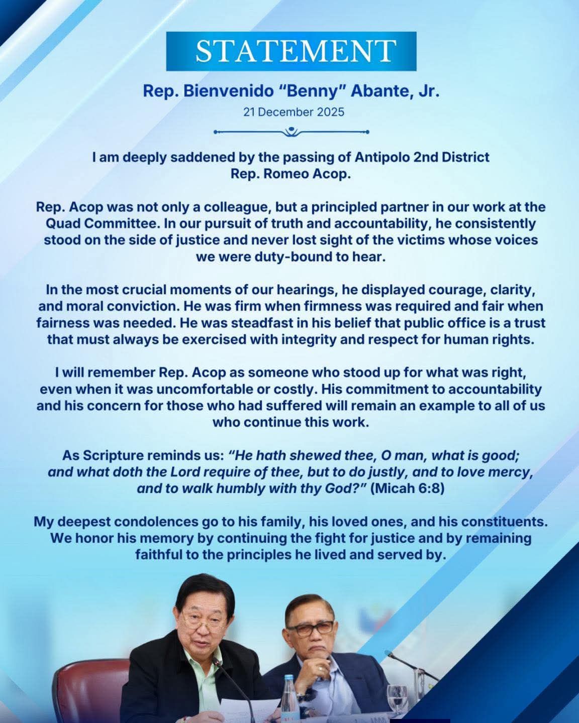 Davao - 𝗦𝗧𝗔𝗧𝗘𝗠𝗘𝗡𝗧 𝗡𝗜 𝗥𝗘𝗣. 𝗔𝗕𝗔𝗡𝗧𝗘 𝗦𝗔 𝗣𝗔𝗚𝗣𝗔𝗡𝗔𝗪 𝗡𝗜 𝗥𝗘𝗣. 𝗔𝗖𝗢𝗣 READ | Sa ...
