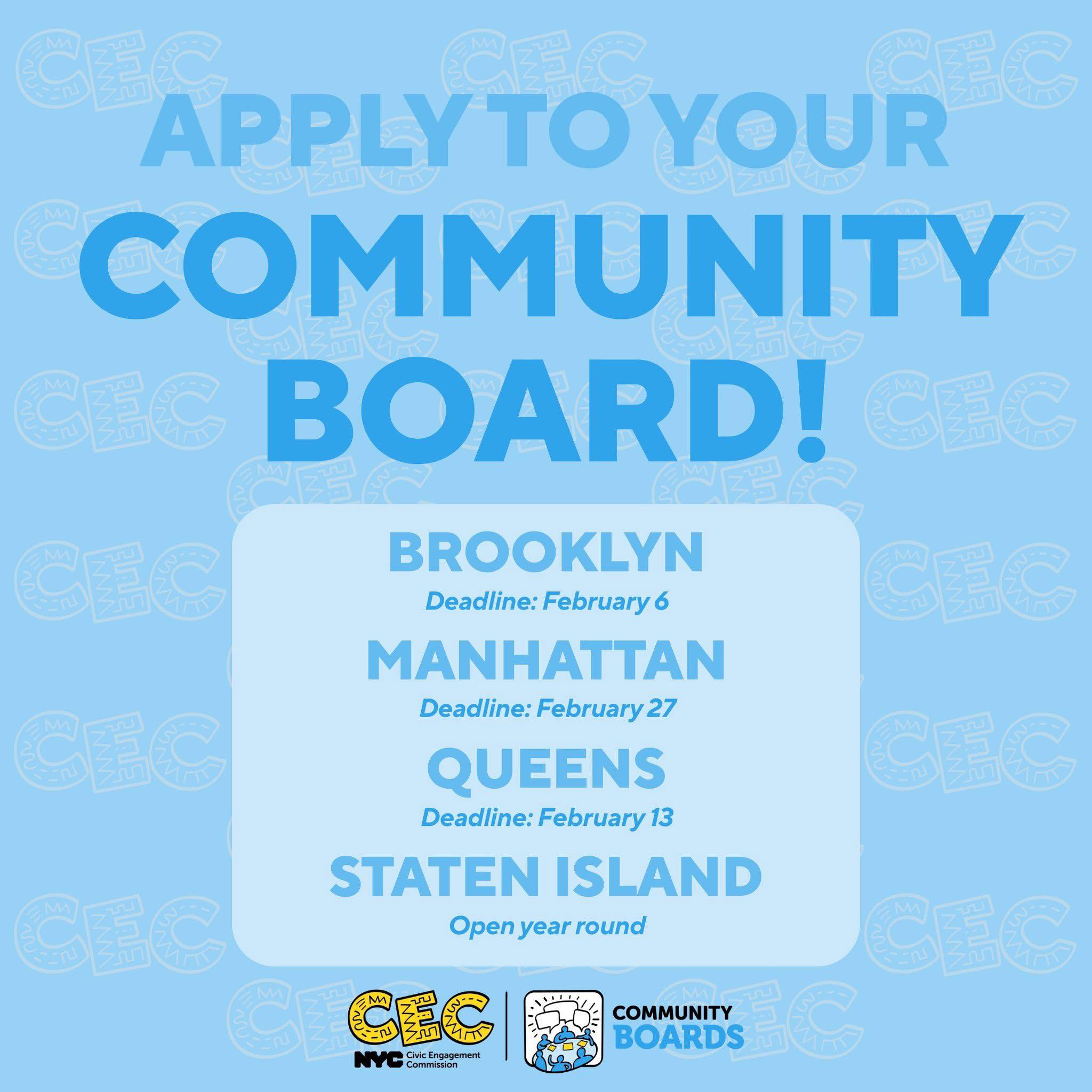 Save - 📢 Queens's community board application is now open! Serving on a ...