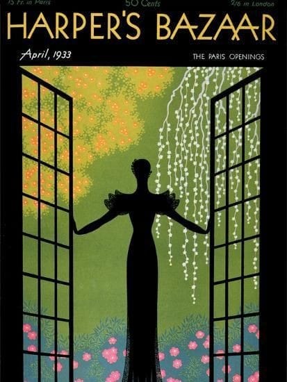 Cover, Harper' s Bazaar Magazine, April 1933 by Erte