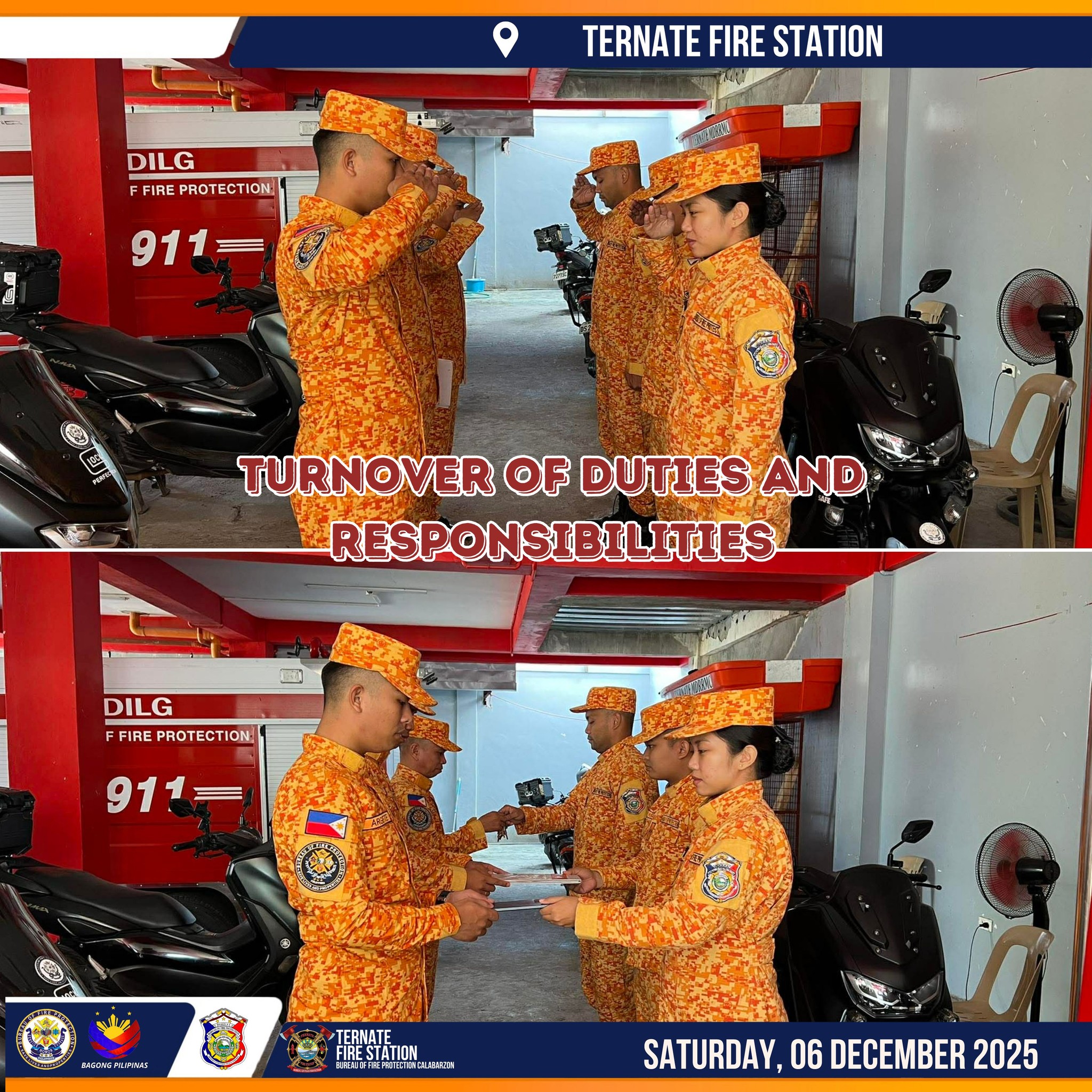 Bfp Ternate FS - 06 December 2025 𝐓𝐔𝐑𝐍𝐎𝐕𝐄𝐑 𝐎𝐅 𝐃𝐔𝐓𝐈𝐄𝐒 𝐀𝐍𝐃 ...