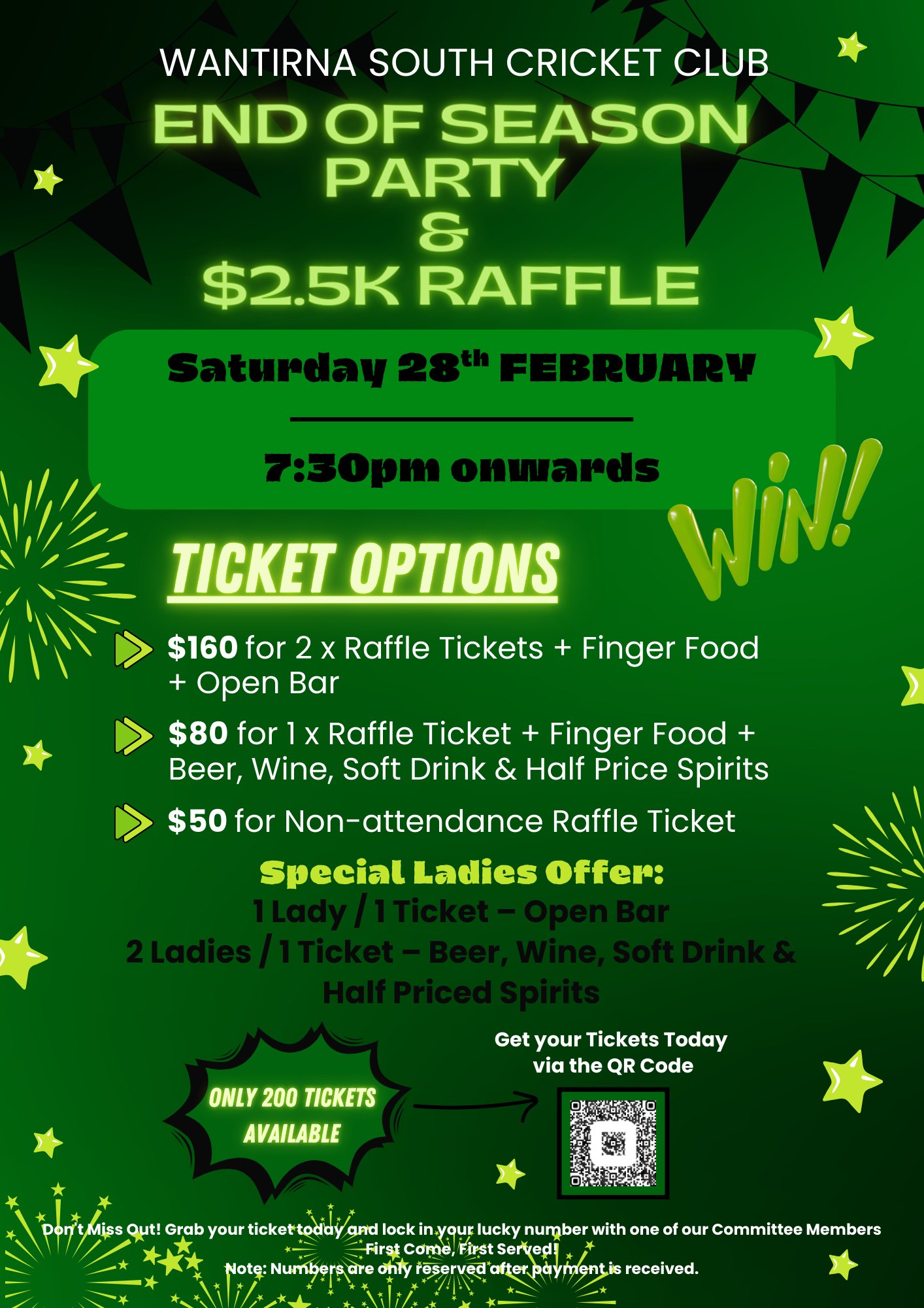 WSCC 25/26 End of Season Party & $2.5K Raffle