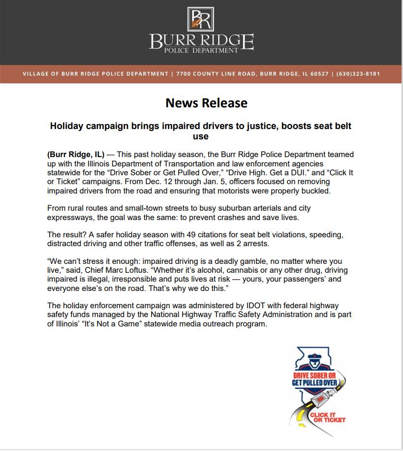 Burr Ridge Police Department | Burr Ridge IL