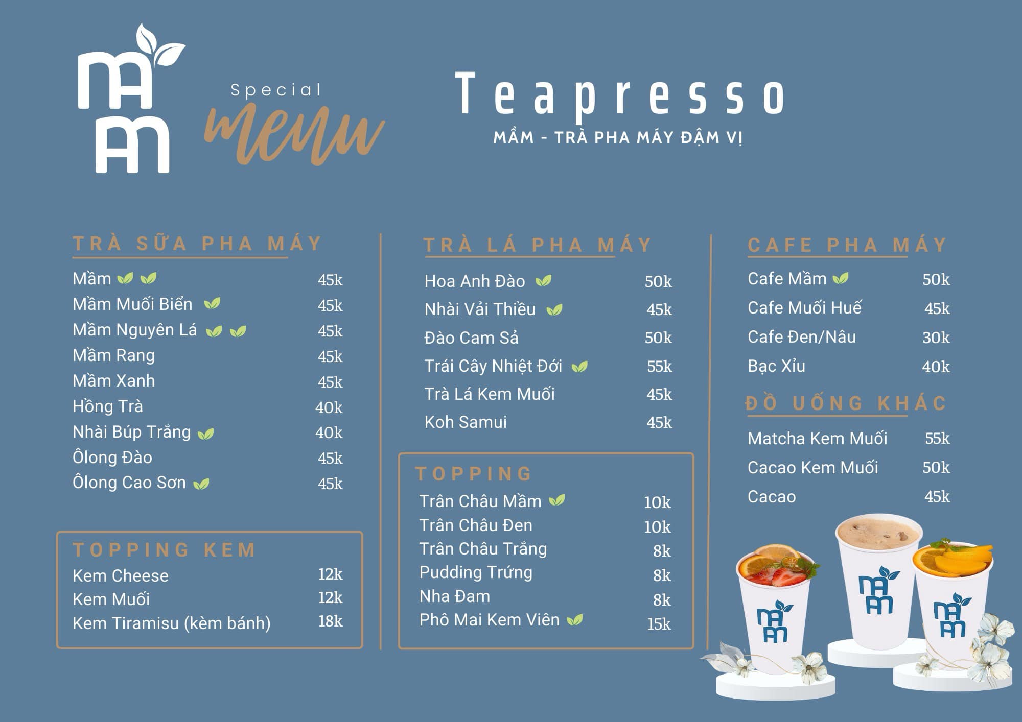 Mầm - Trà Pha Máy Đậm Vị - Lò