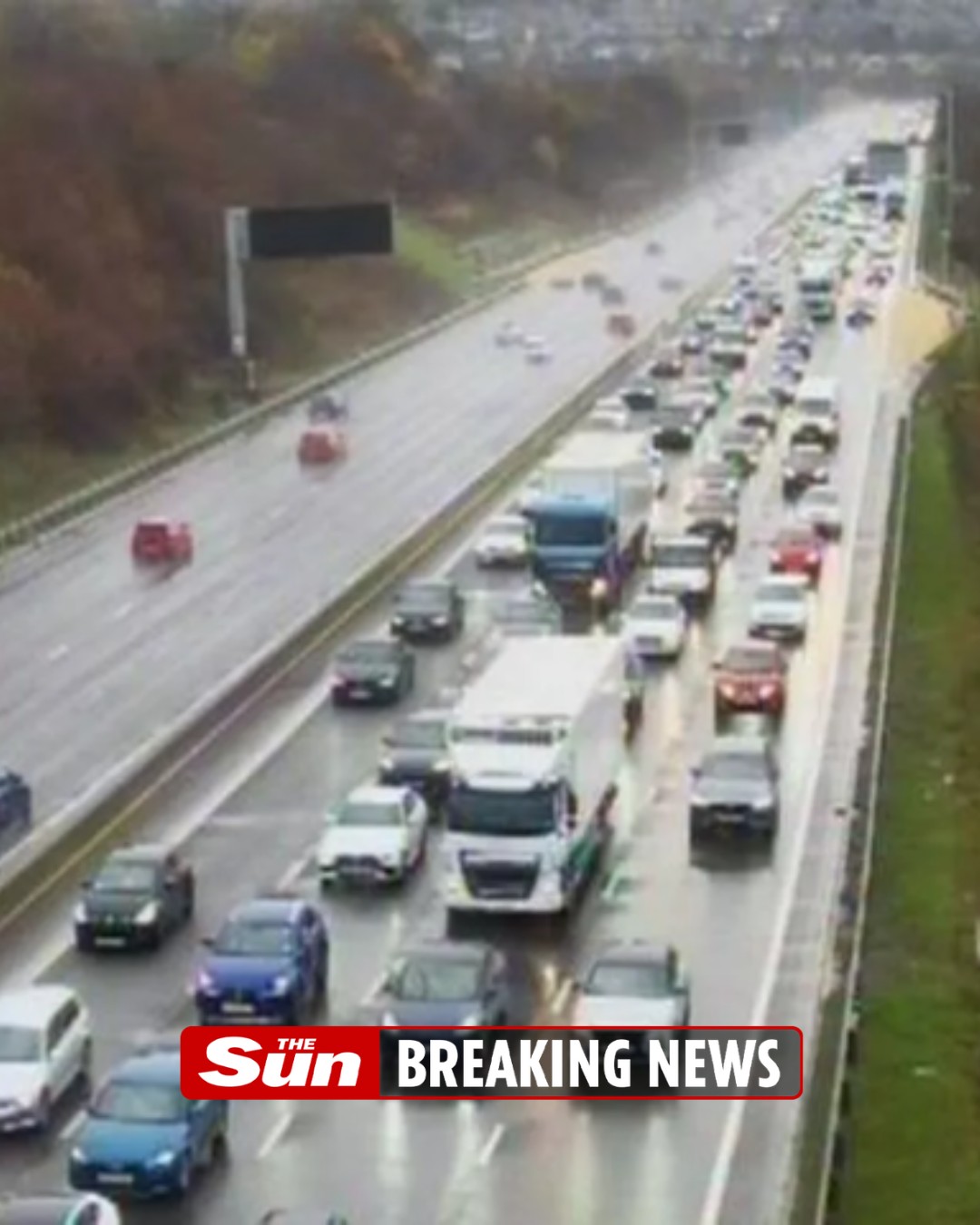 The Sun - Crash on major motorway sparks huge delays as air ambulance ...