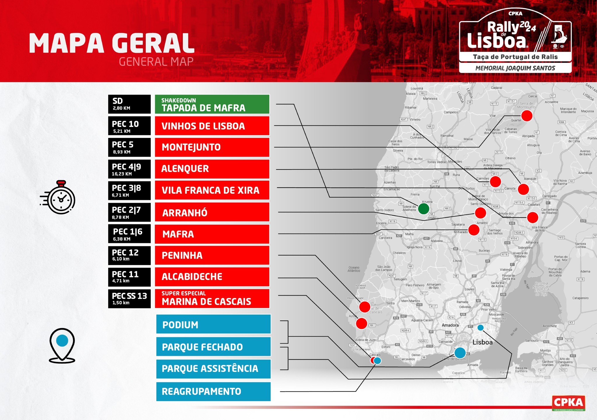 Rally - Mapa Geral Rally de Lisboa | Memorial Joaquim Santos Taça de ...