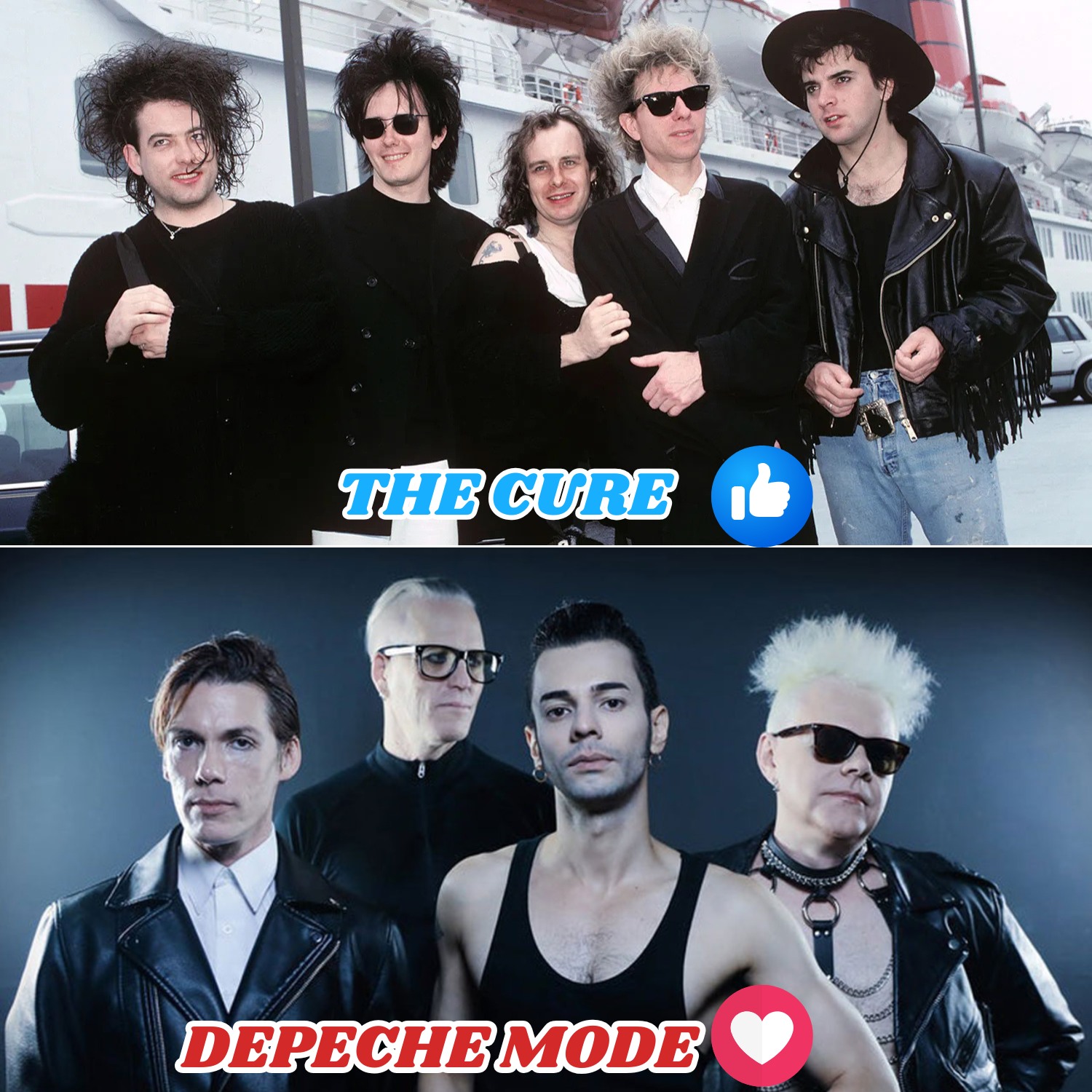 80's alternative music favorites include The Cure and Depeche Mode