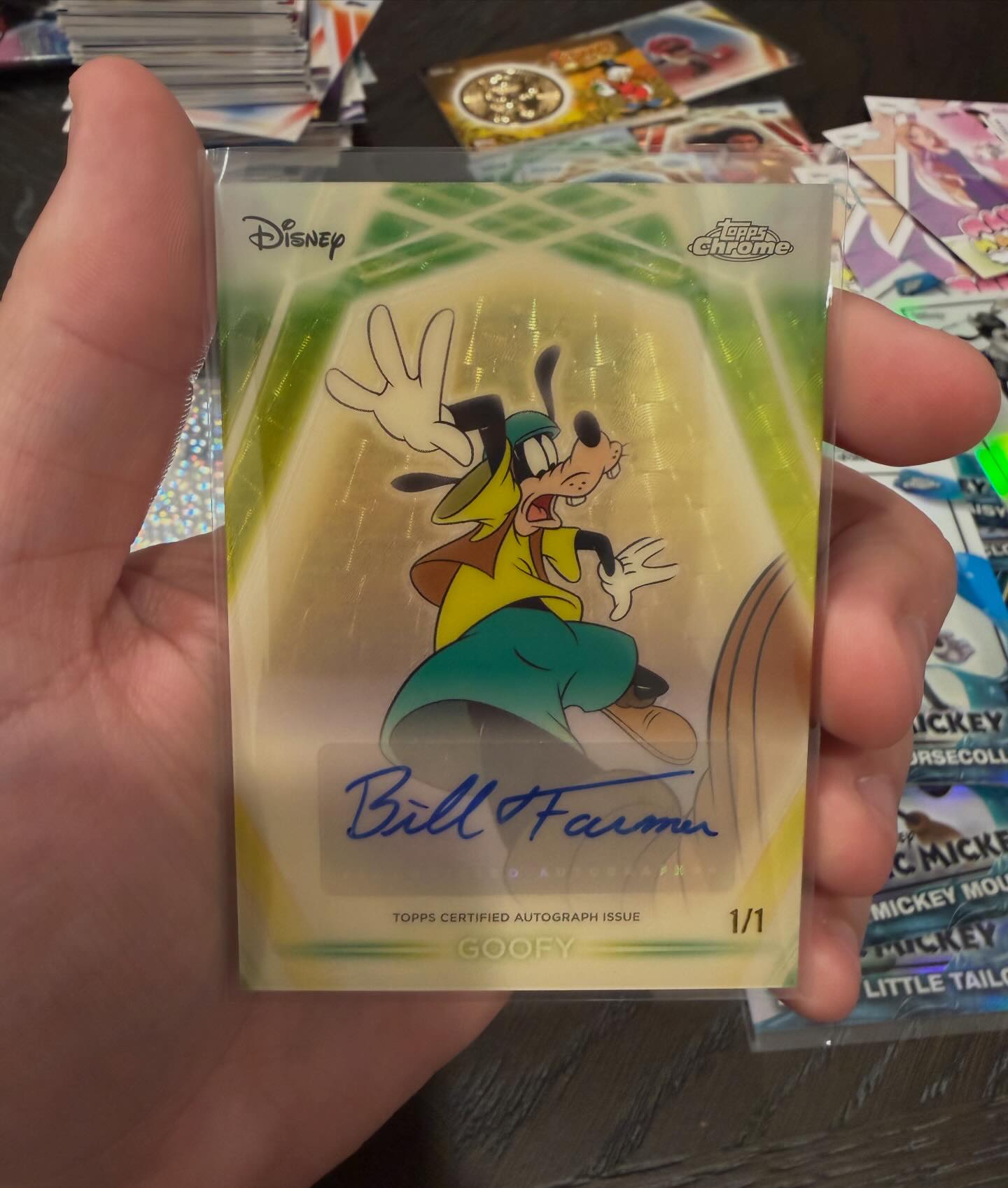 We just pulled one of the biggest Topps Disney Neon cards in the