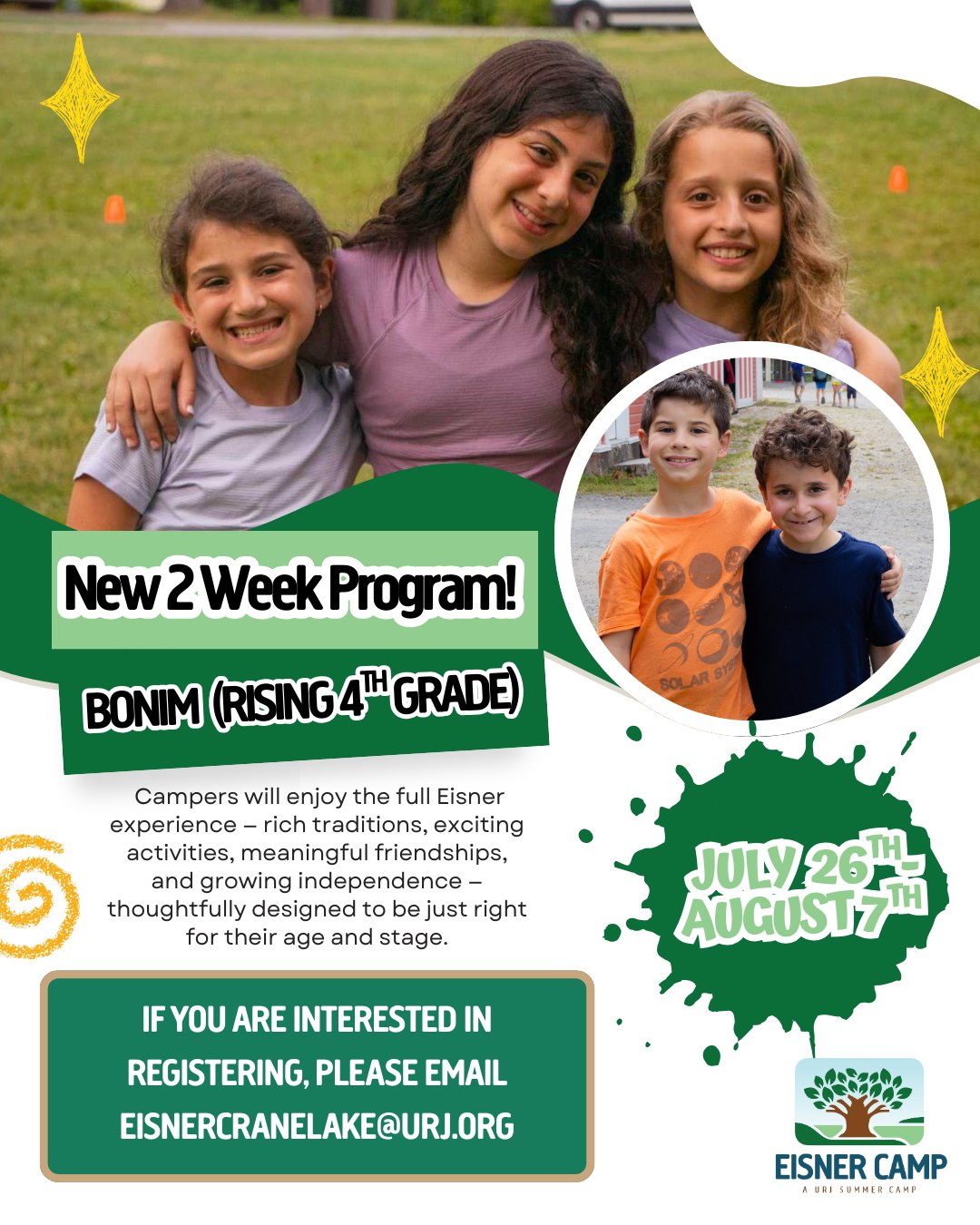 URJ Eisner Camp - BIG NEWS for Bonim! Thanks to your... | Facebook