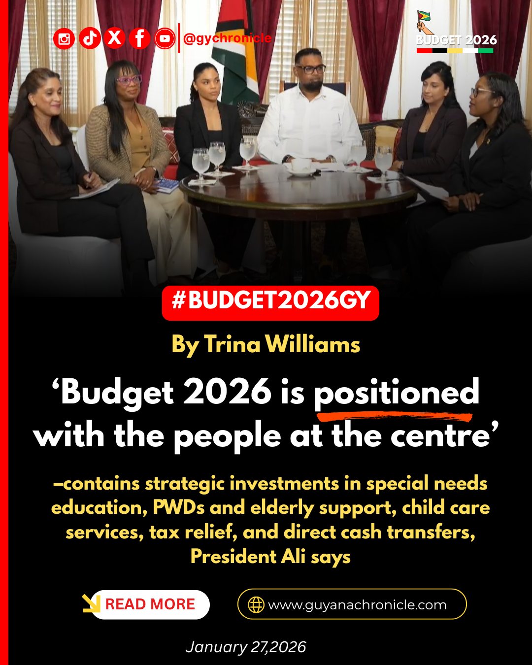 BUDGET 2026, presenting under the... - Guyana Chronicle | Facebook