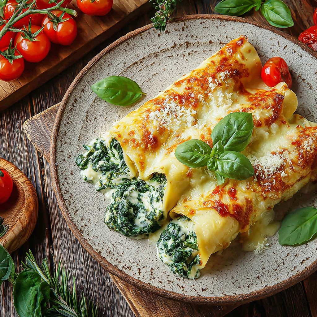 Grande - Cannellonis ricotta–épinards gratinés 🌿🧀 👥 Pour : 4 personnes ...
