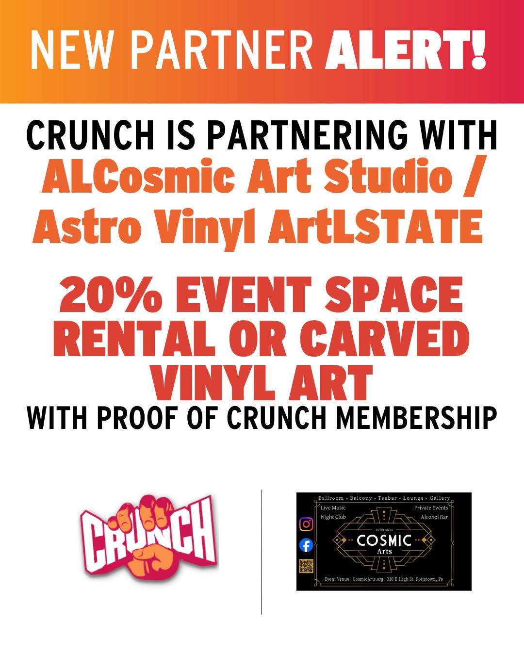 Crunch Fitness - Meet our new partner, @cosmic_art_studio,... | Facebook