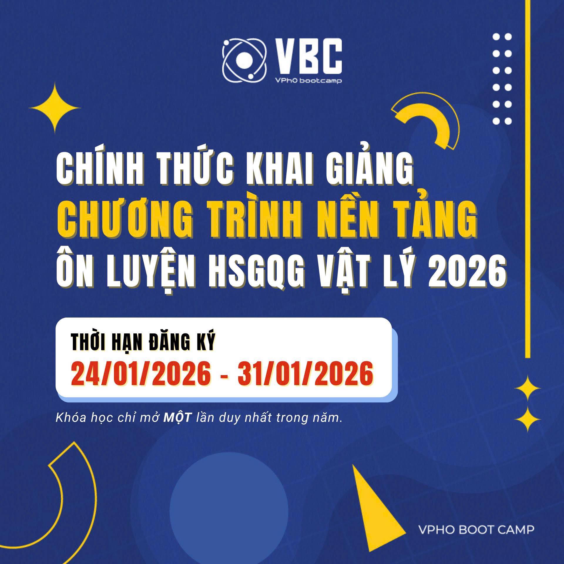 VPhO - [CHÍNH THỨC KHAI GIẢNG] CHƯƠNG TRÌNH NỀN TẢNG ÔN LUYỆN HSGQG VẬT ...