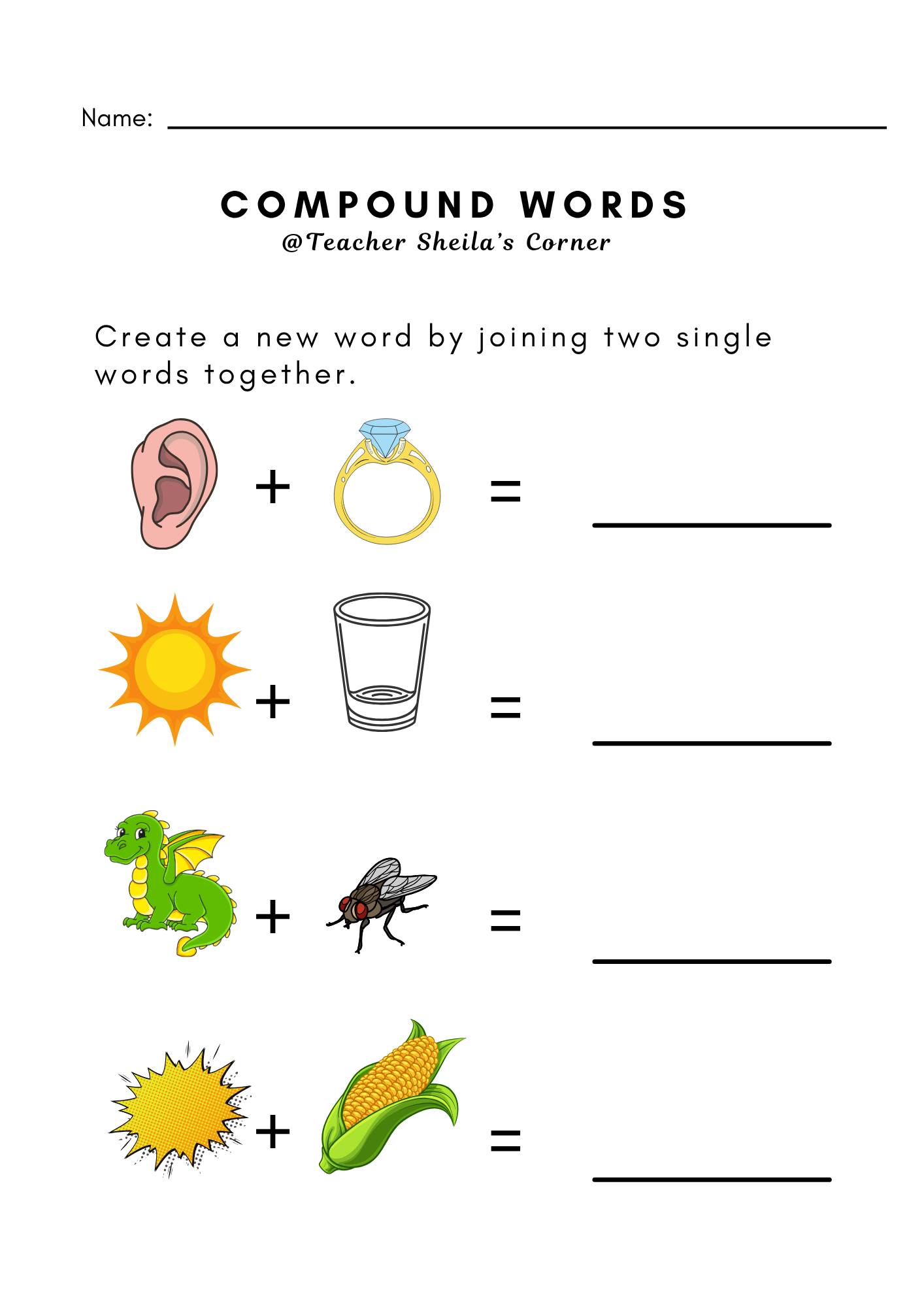Compound Words Worksheets Pdf