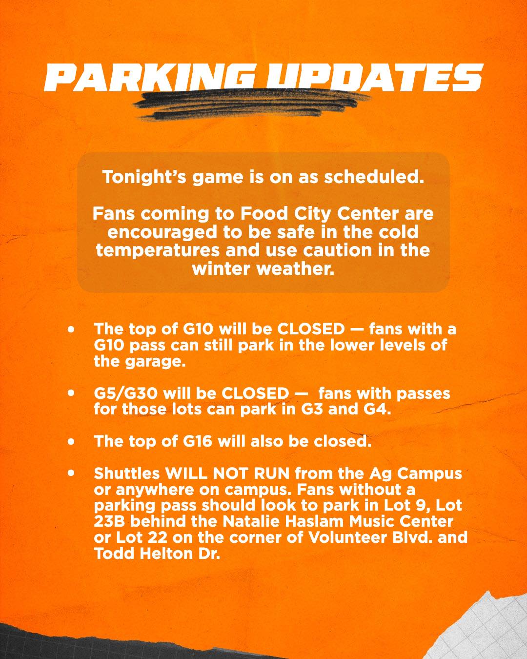 Rylee - If you are still headed out to the Tennessee-Auburn game ...