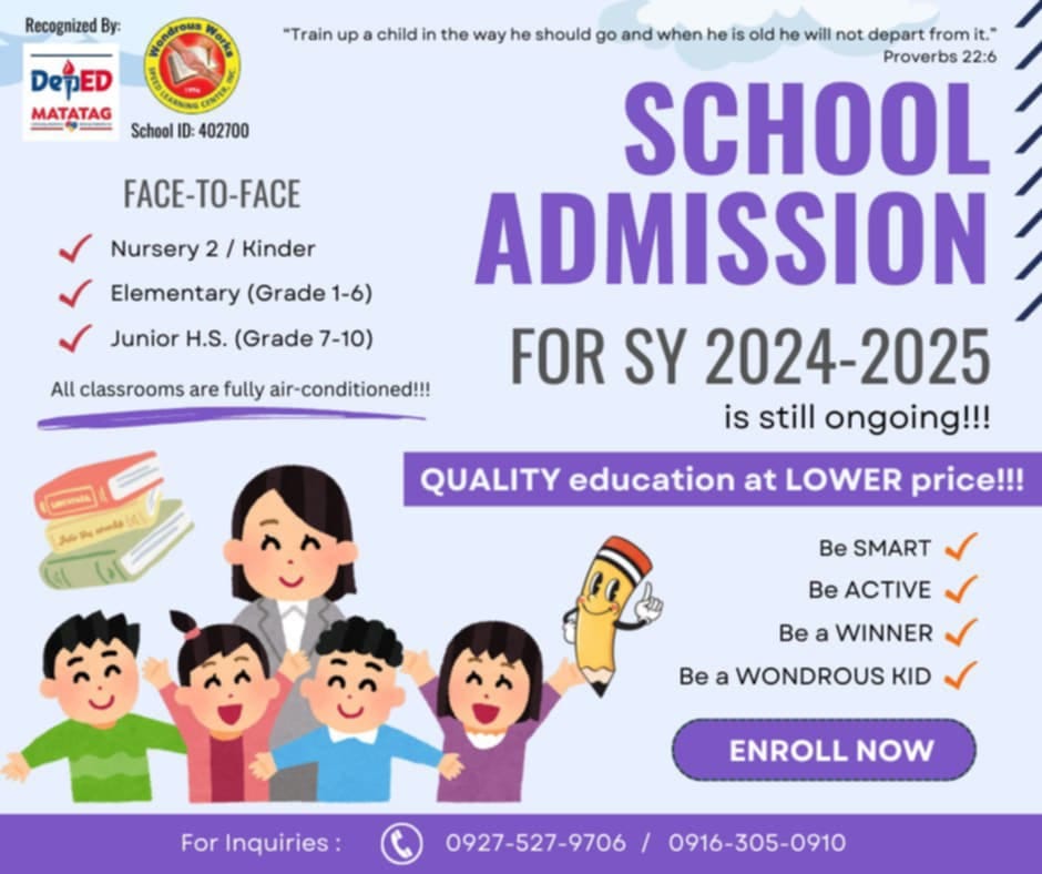 📌 Enrollment... - Wondrous Works Speed Learning Center Inc. | Facebook
