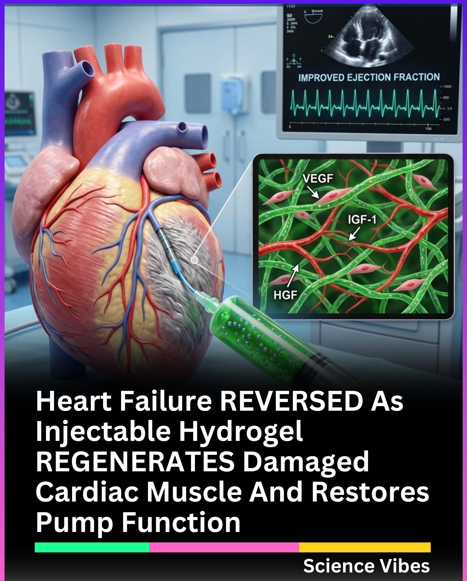 Hearts regenerated with biomaterial scaffolds