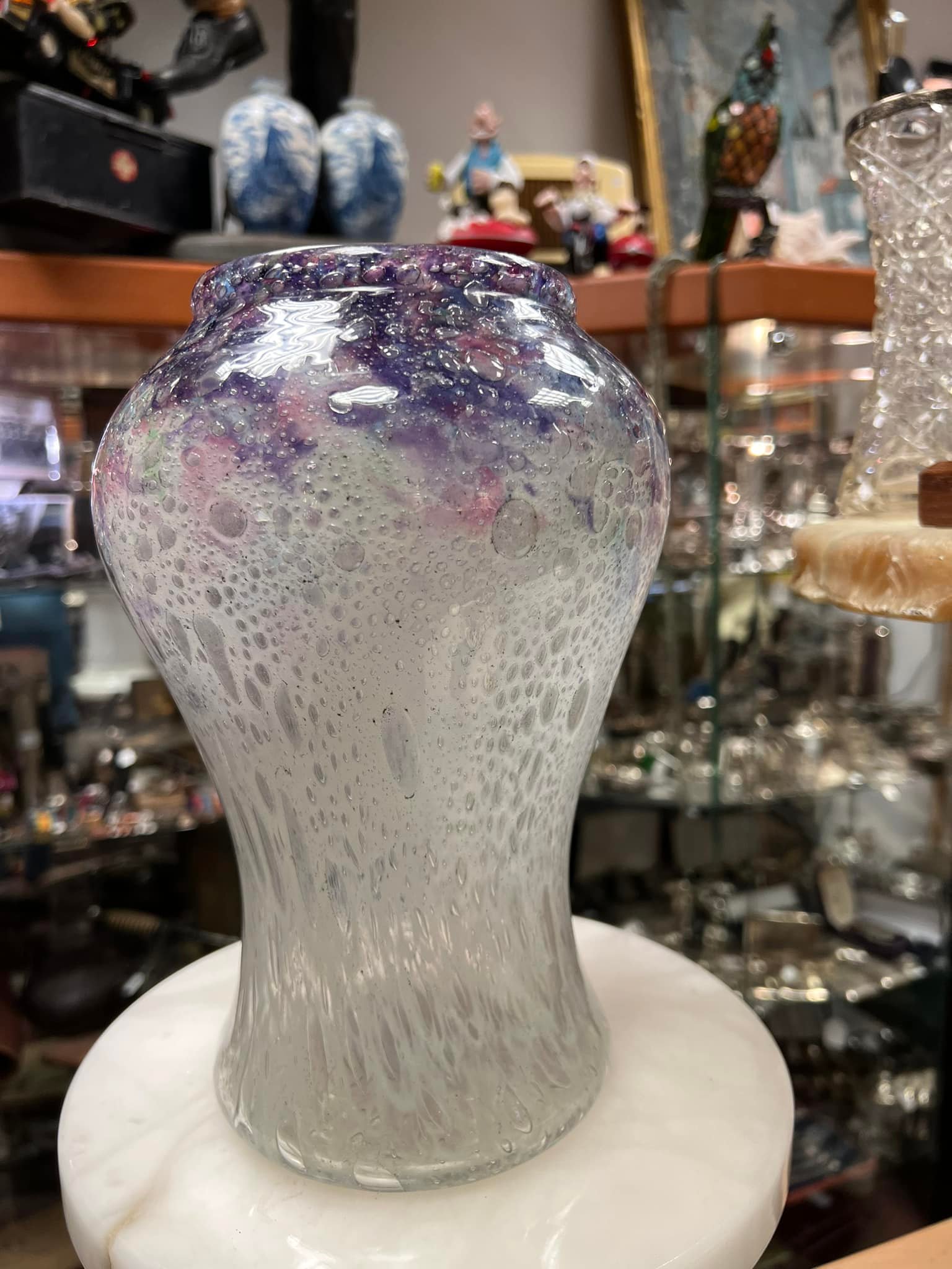 Nick Munro controlled bubble vase for glass collectors
