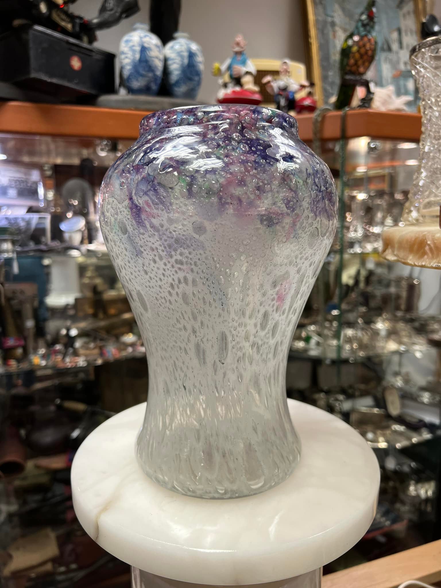 Nick Munro controlled bubble vase for glass collectors