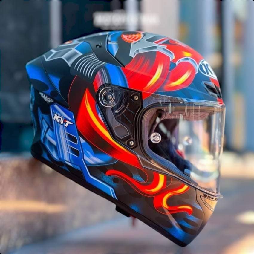 UV Protection KYT TT Course Replacement - UV Protection Windshield In Revo Deep Red Helmet Shield