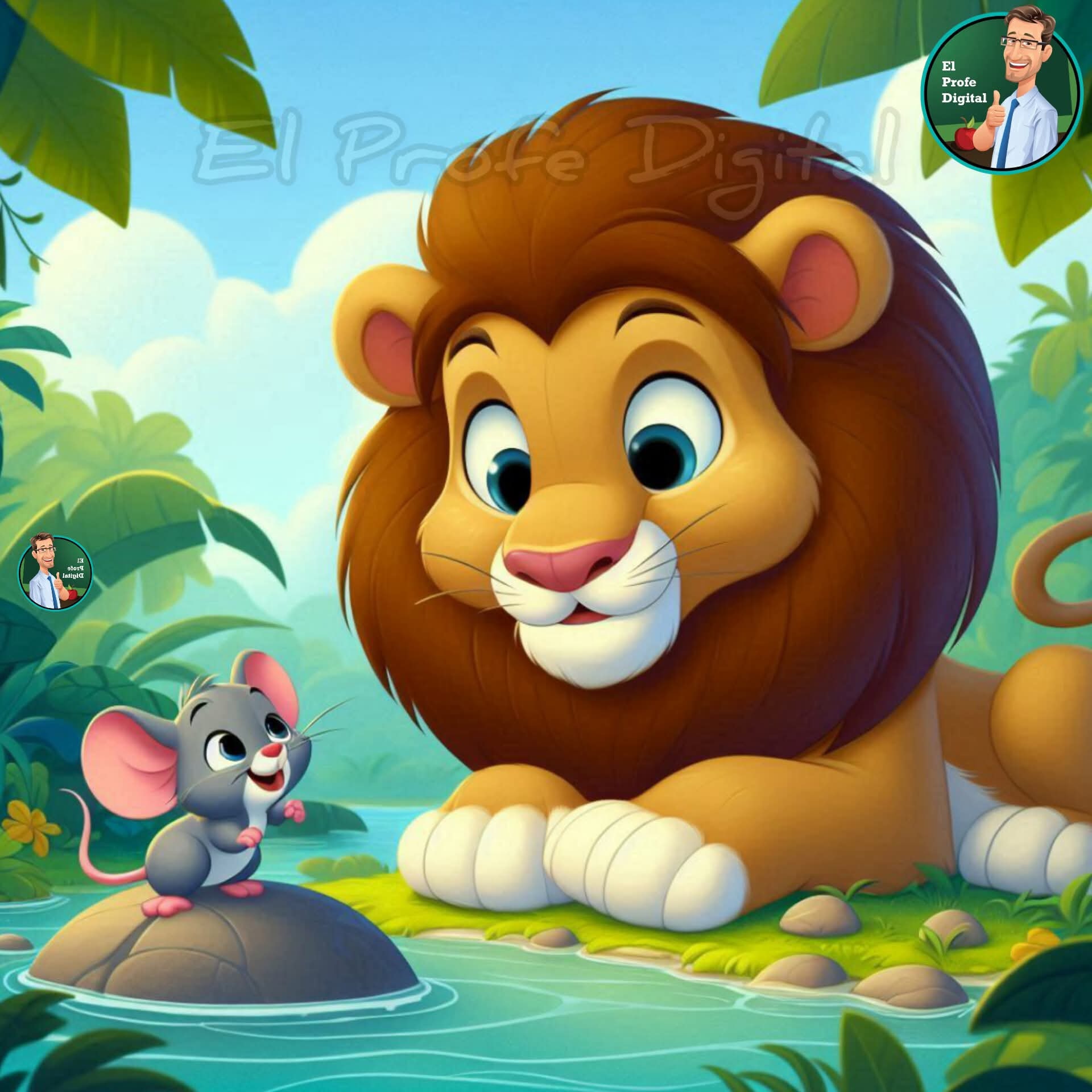 El - Léelo te encantará!!!! 🦁 EL LEÓN Y EL RATÓN 🐭 Un león, el rey de ...