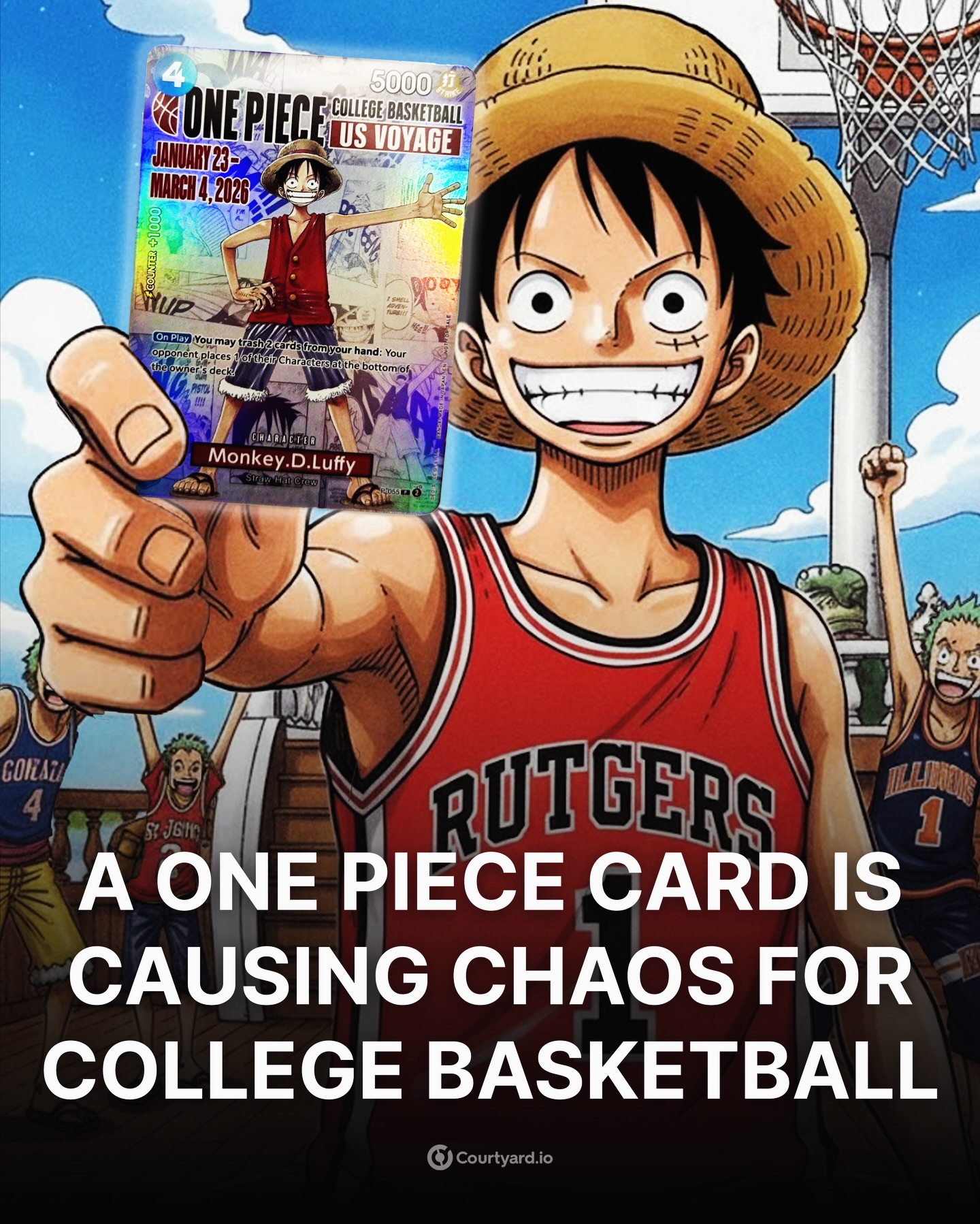 A free One Piece card is selling for $400+ ? A Monkey D. Luffy 