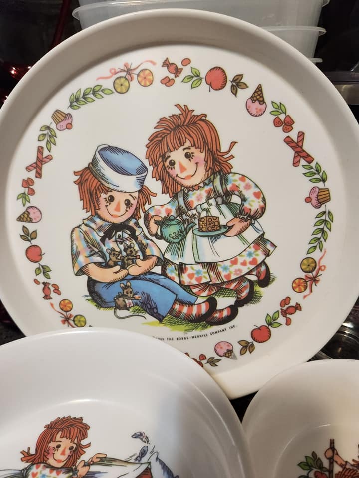 Vintage Raggedy Ann and Andy plate set by Oreida