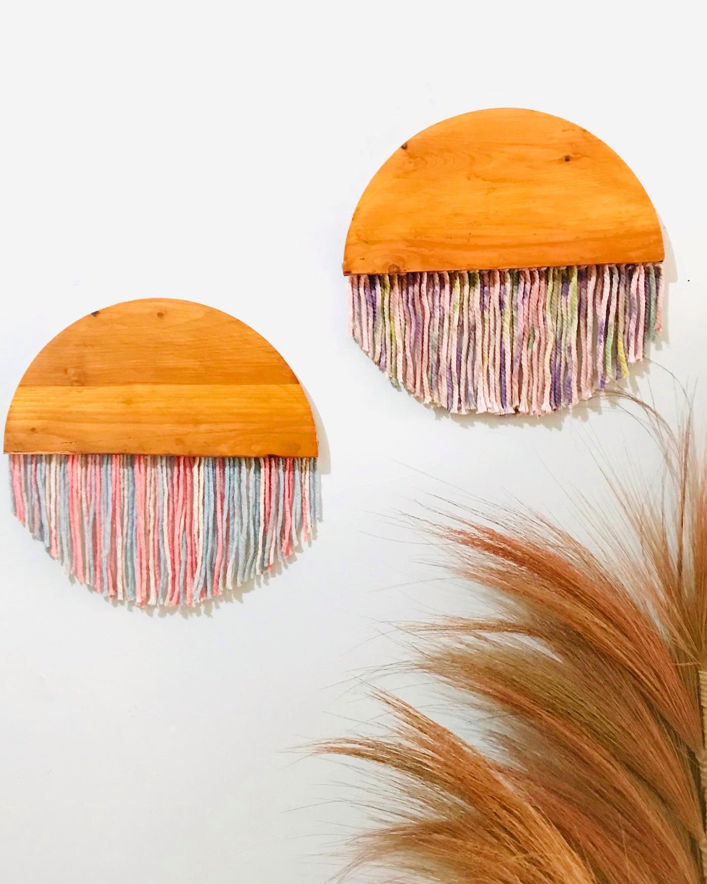 One Set Half Round Macrame Ombre... - Macrame & Plant House