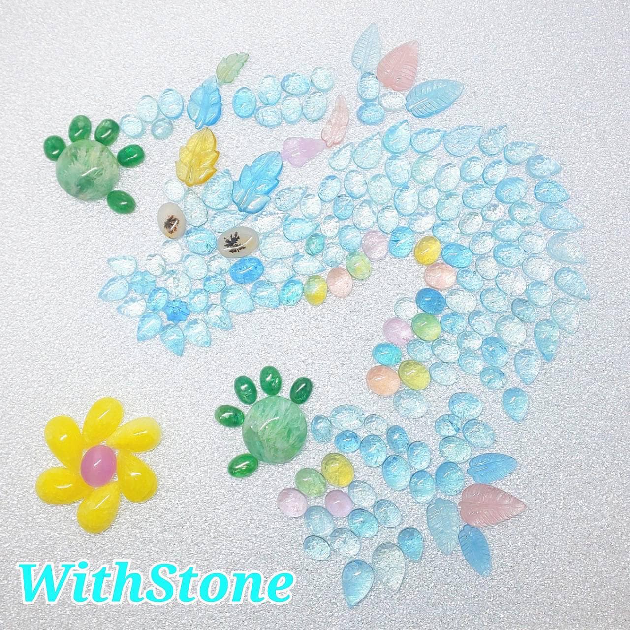 065】✧︎組み合わせを楽しむ天然石チャーム✧︎6ペア12個✧︎