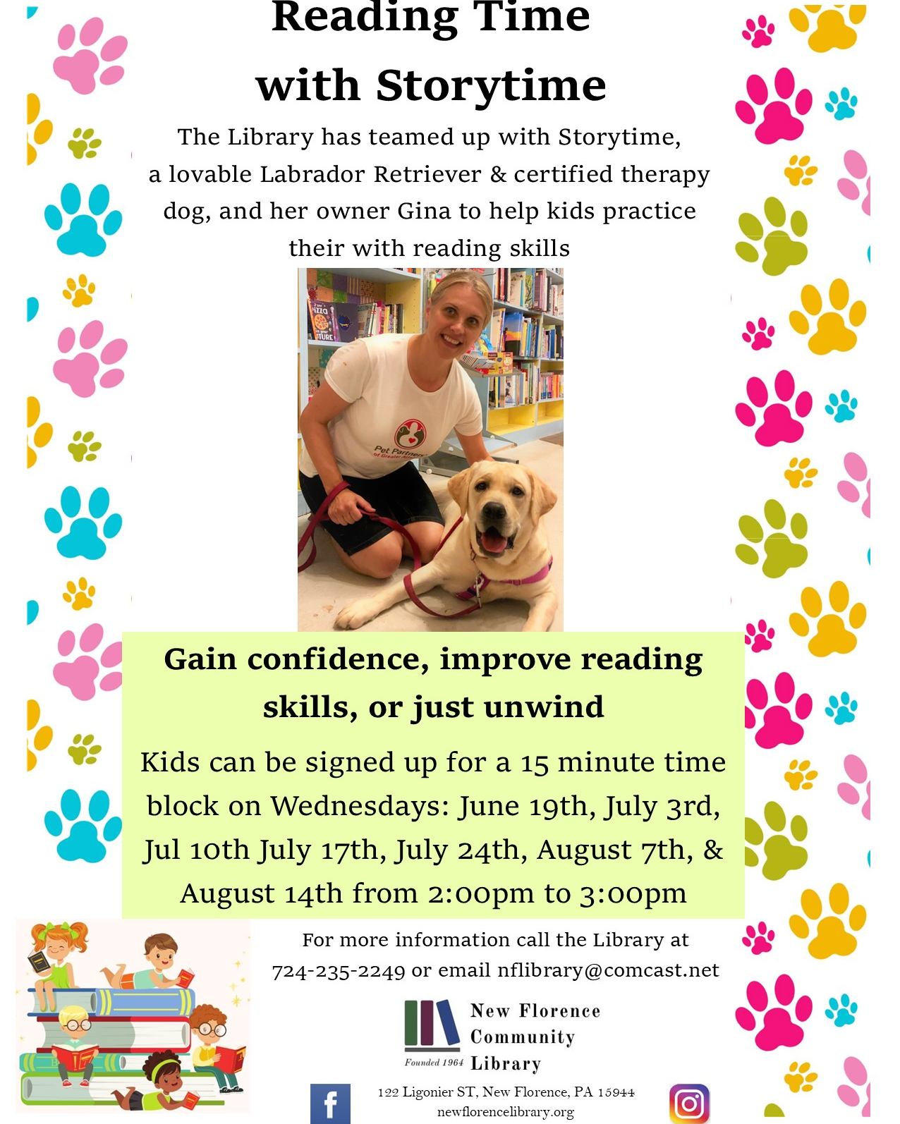 Practice reading with therapy dog at Haywood County Public Library
