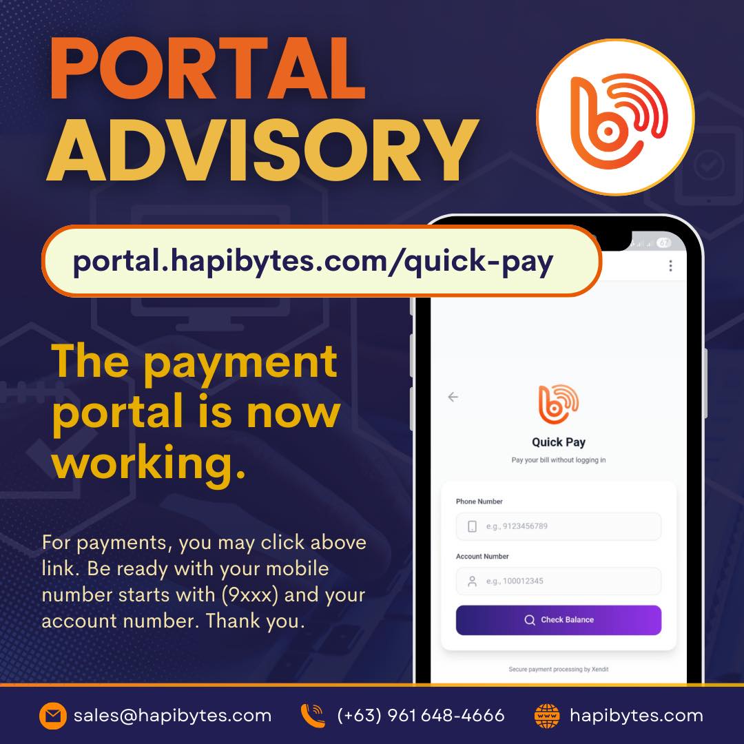 hapi.bytes - 🔔 PORTAL ADVISORY Good news! The HapiBytes payment portal ...