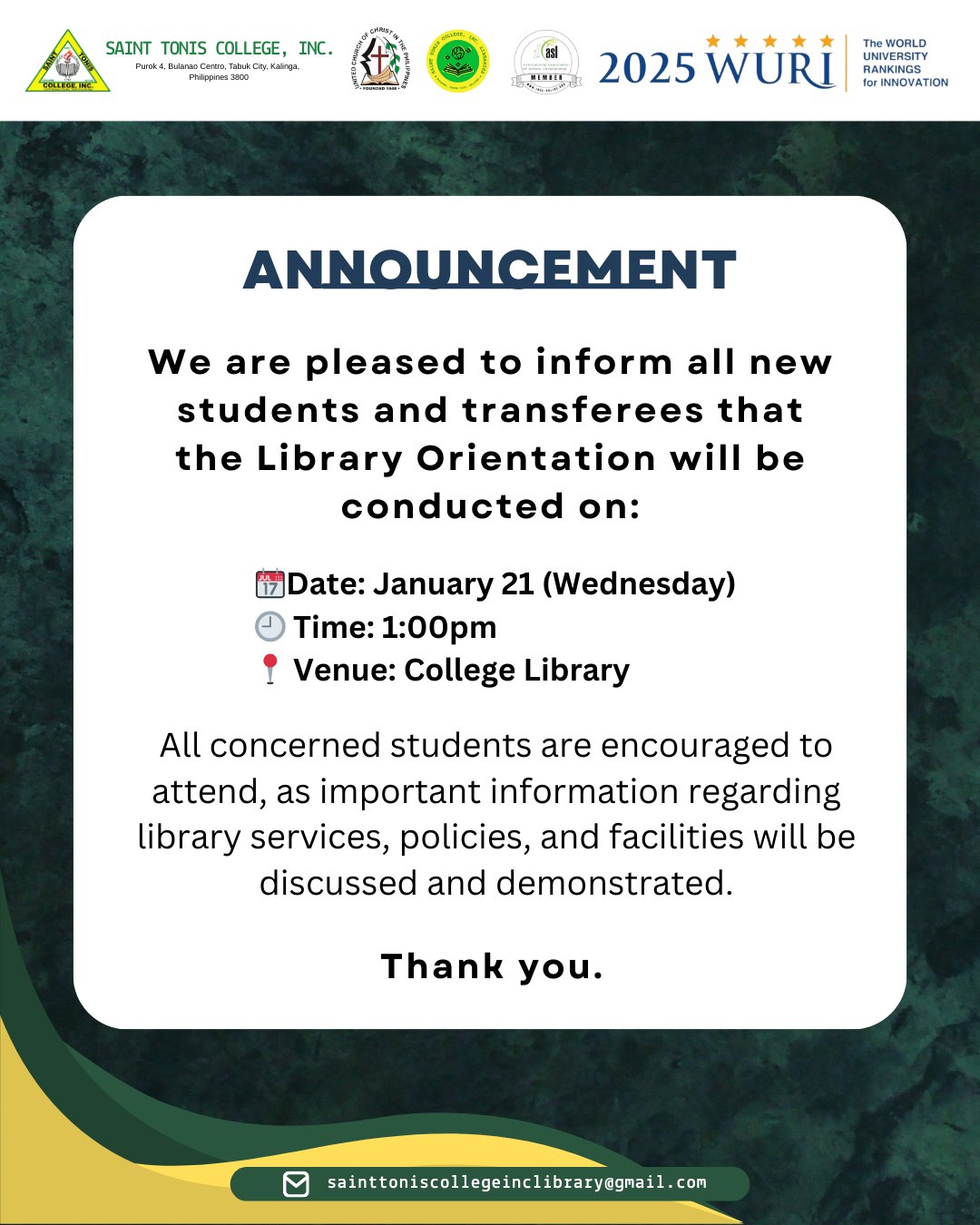Saint - 📢 ANNOUNCEMENT Good day! We are pleased to inform all new ...