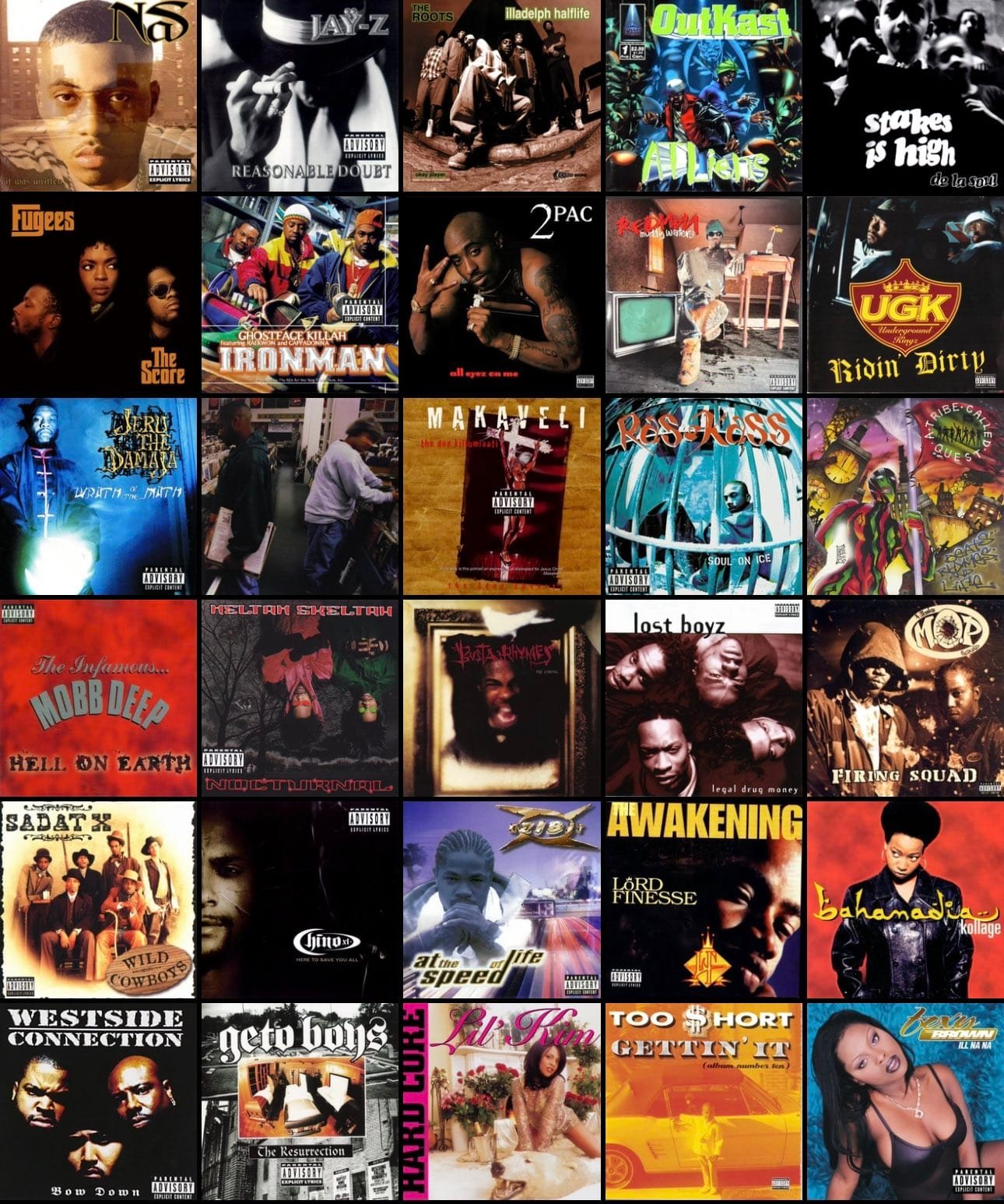 Classic 1996 rap and hip hop albums