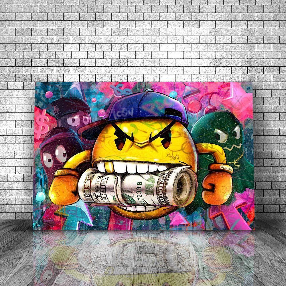#pacman Money Art Escríbenos... - Cuadros decorativos cali
