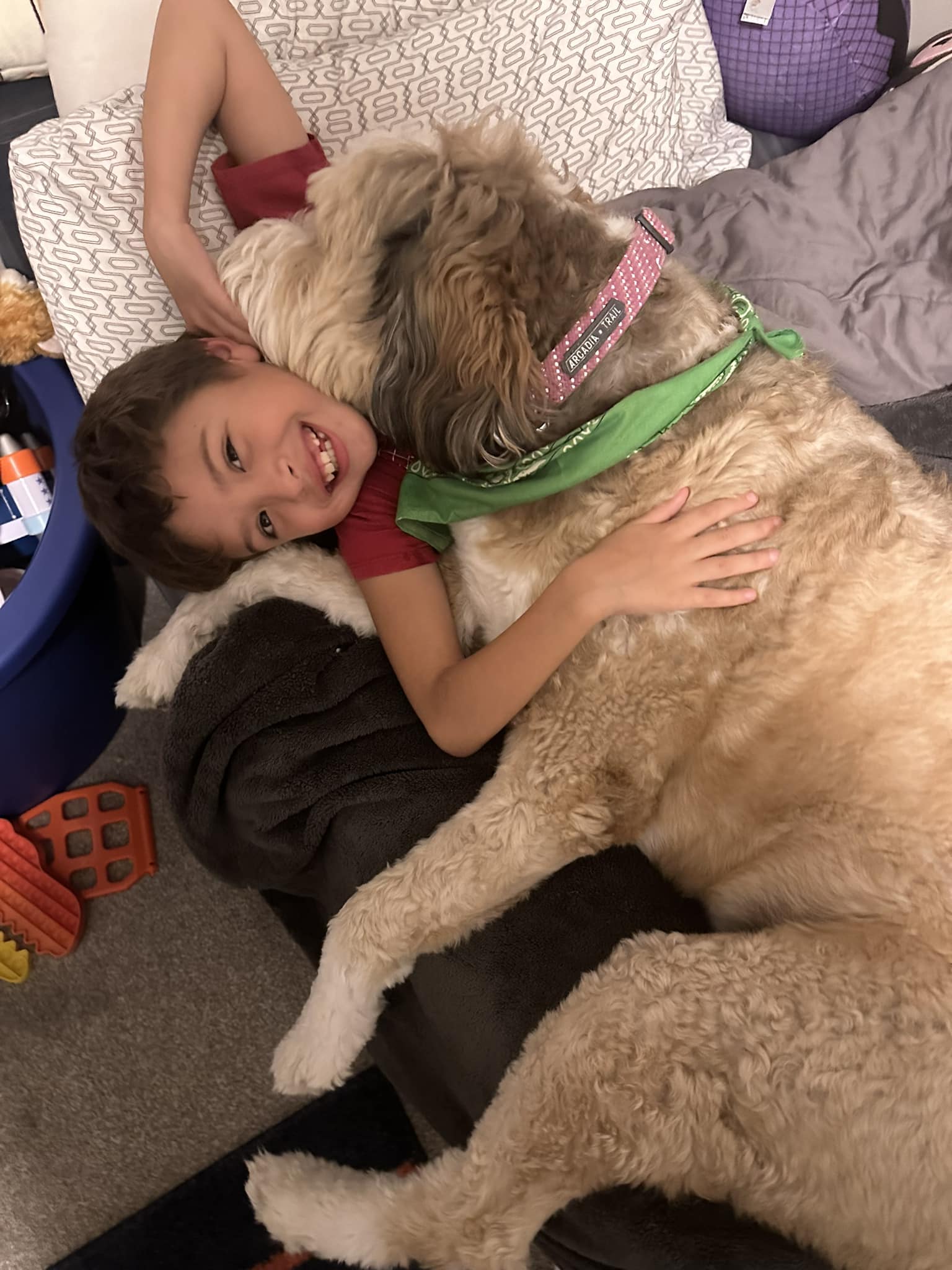 Just a boy and his dog, no better friendship in the world!